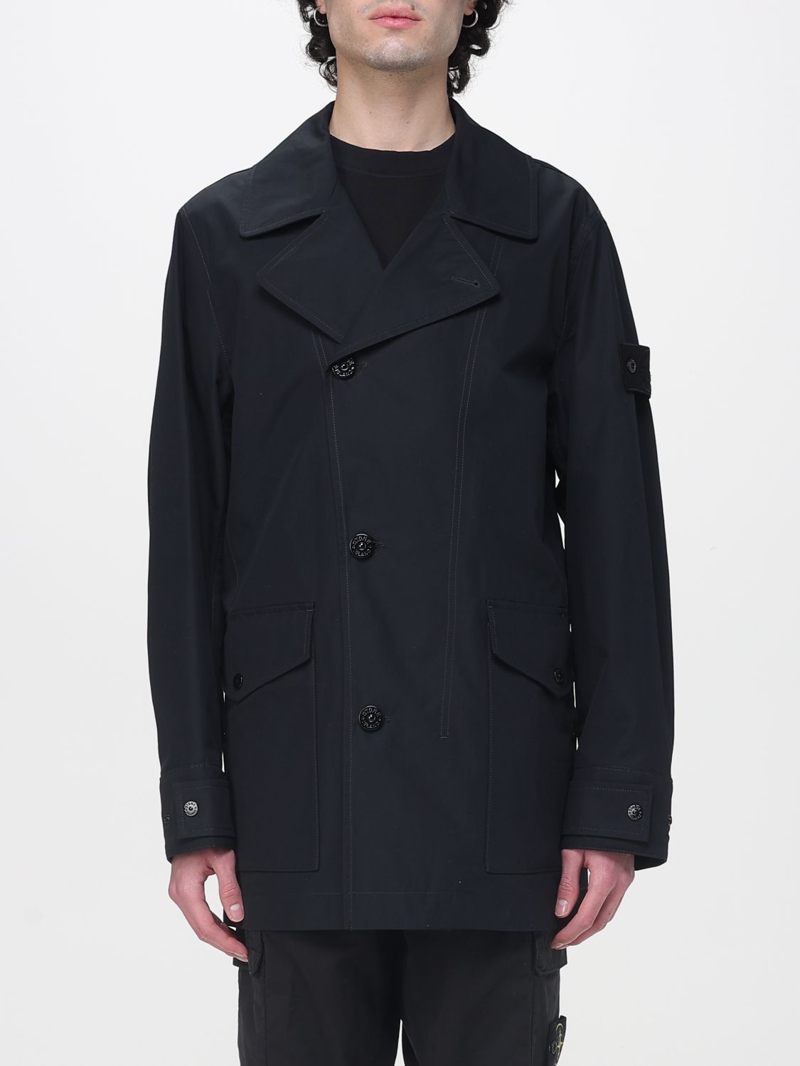 Stone Island Coat Men color Black · S