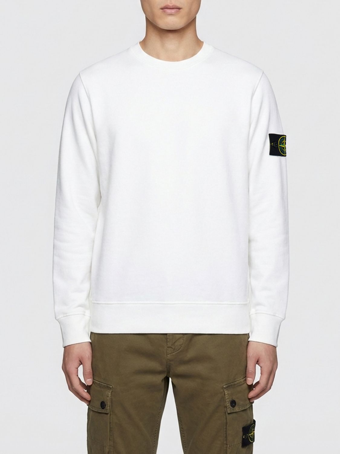 STONE ISLAND Sweatshirt Men color White　STONE ISLAND スウェットシャツ メンズ カラー ホワイト STONE