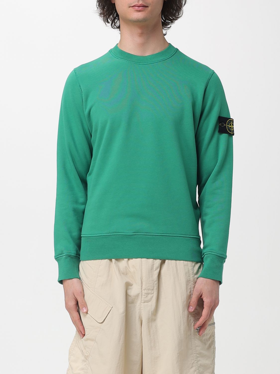 STONE ISLAND Sweatshirt Men color Grass Green　STONE ISLAND スウェットシャツ メンズ カラー グラスグリーン STONE