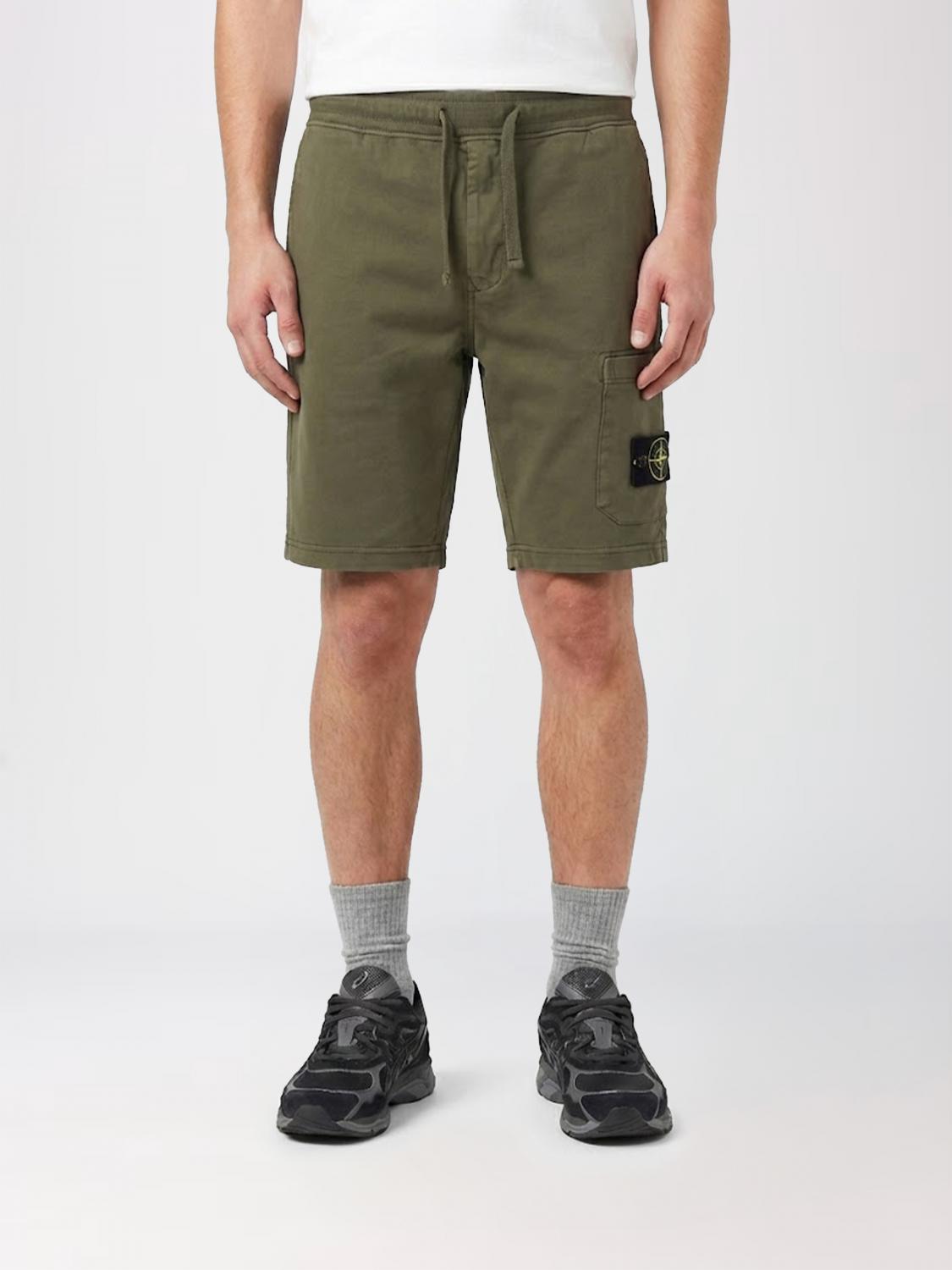 STONE ISLAND Shorts Men color Military　STONE ISLAND ショートパンツ メンズ カラー ミリタリー STONE