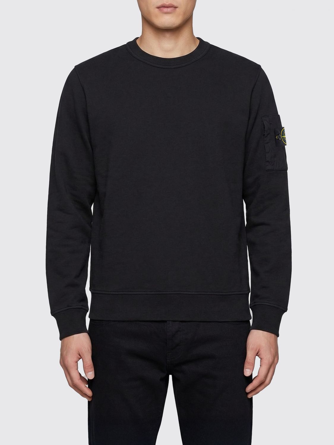 STONE ISLAND Sweatshirt Men color Black　STONE ISLAND スウェットシャツ メンズ カラー ブラック STONE