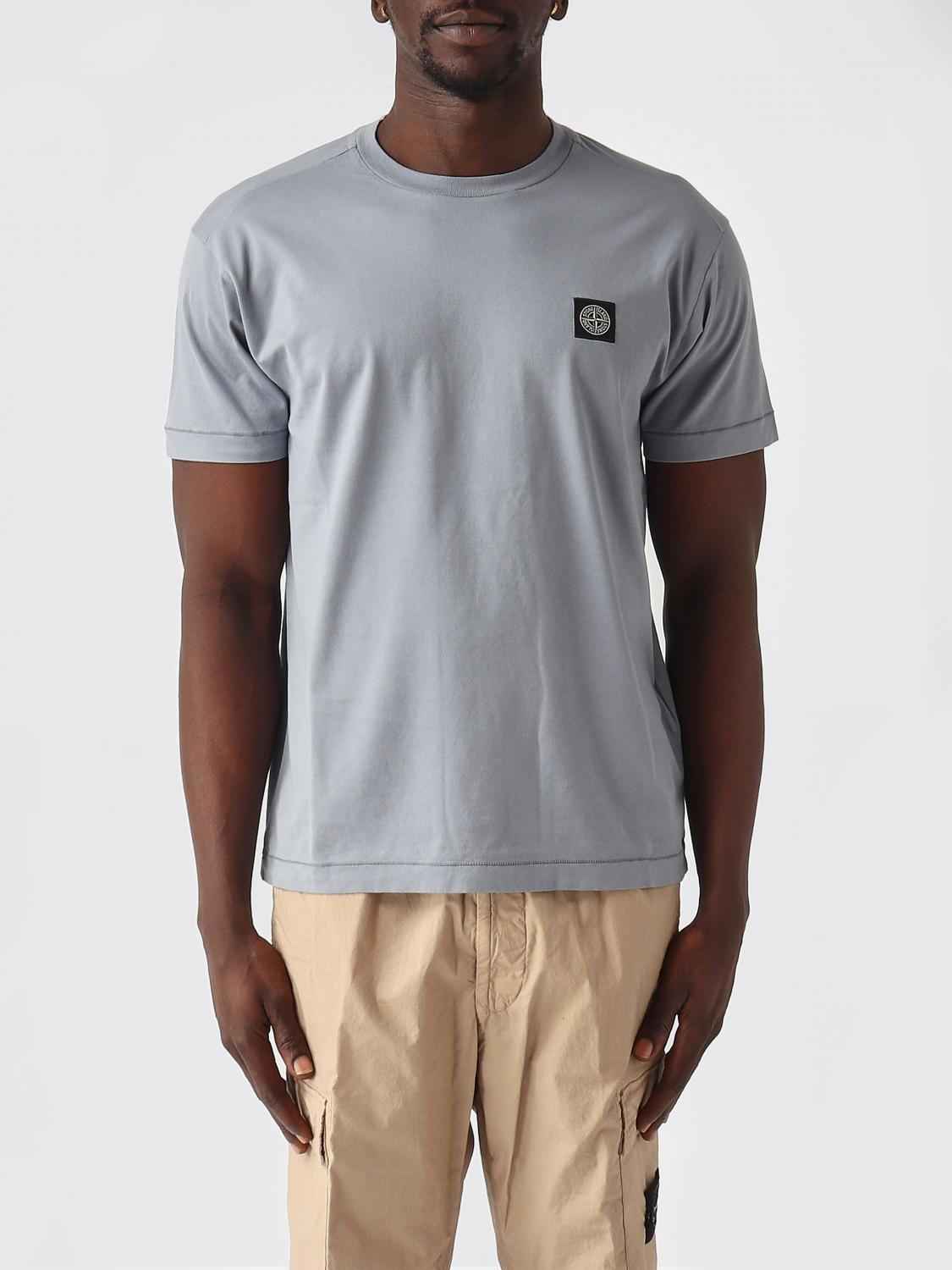STONE ISLAND T-Shirt Men color Blue 1　STONE ISLAND Tシャツ メンズ カラー ブルー 1 STONE