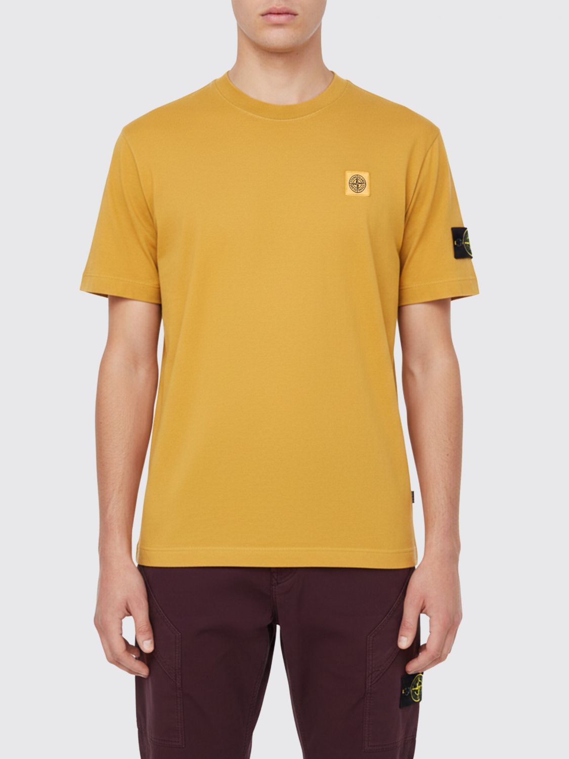 STONE ISLAND T-Shirt Men color Yellow　STONE ISLAND Tシャツ メンズ カラー イエロー STONE