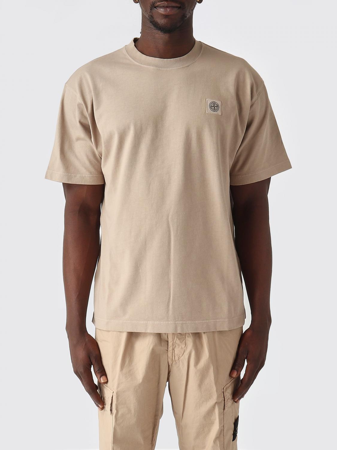 STONE ISLAND T-Shirt Men color Sand　STONE ISLAND Tシャツ メンズ カラー サンド STONE