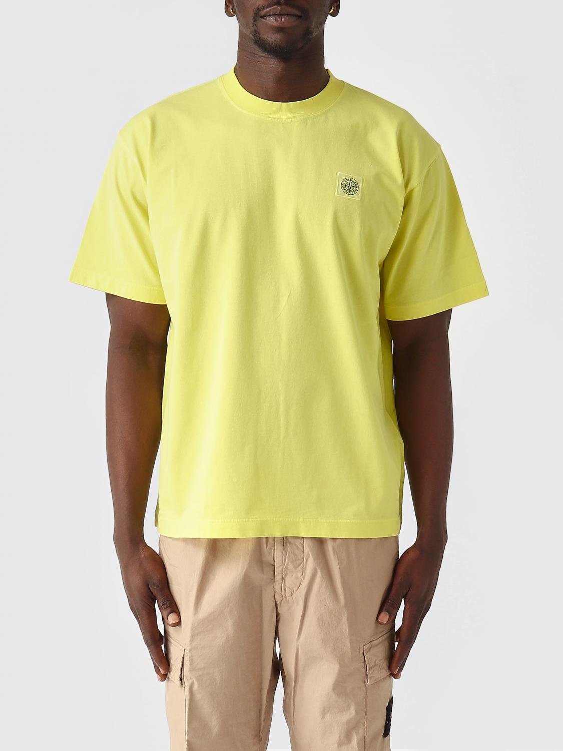 STONE ISLAND T-Shirt Men color Lemon　STONE ISLAND Tシャツ メンズ カラー レモン STONE