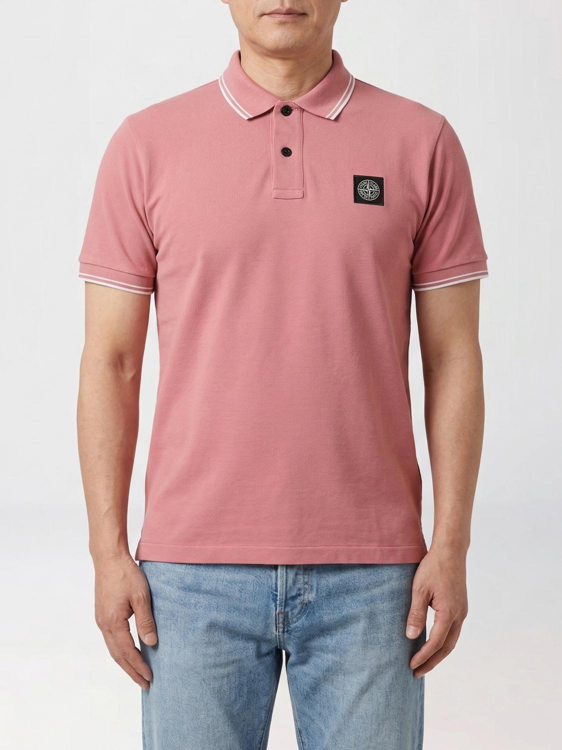 STONE ISLAND Polo Shirt Men color Pink　STONE ISLAND ポロシャツ メンズ カラー ピンク STONE