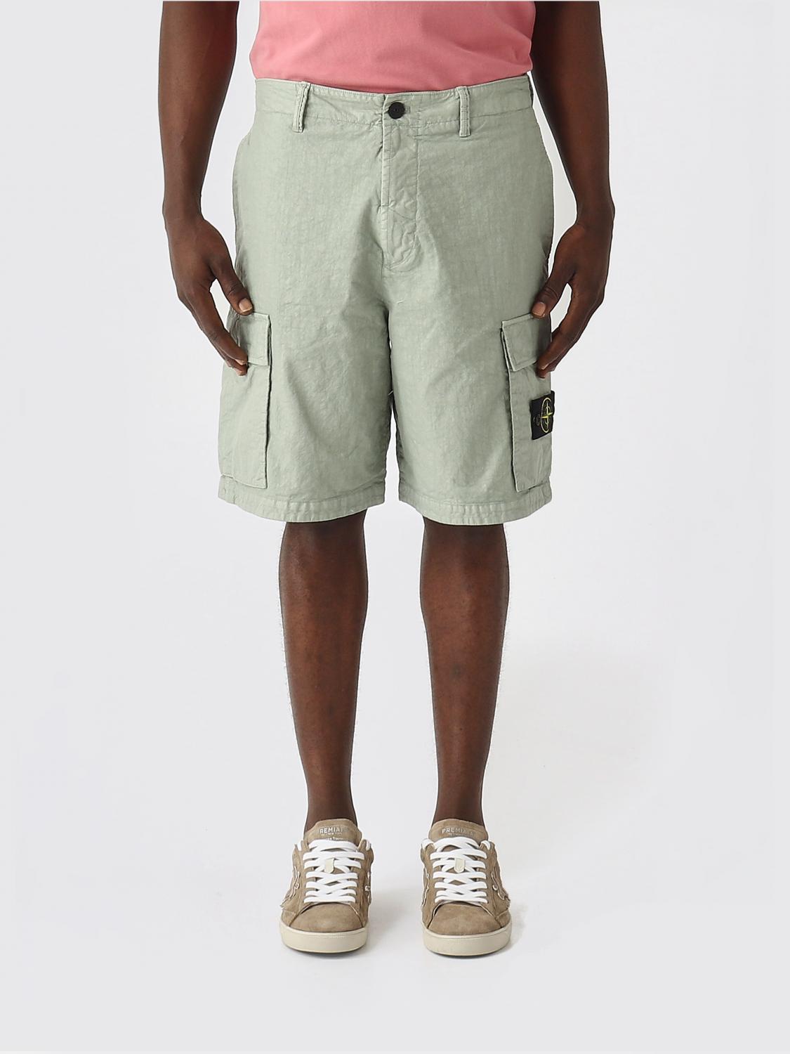 STONE ISLAND Shorts Men color Sage　STONE ISLAND ショートパンツ メンズ カラー Sage STONE