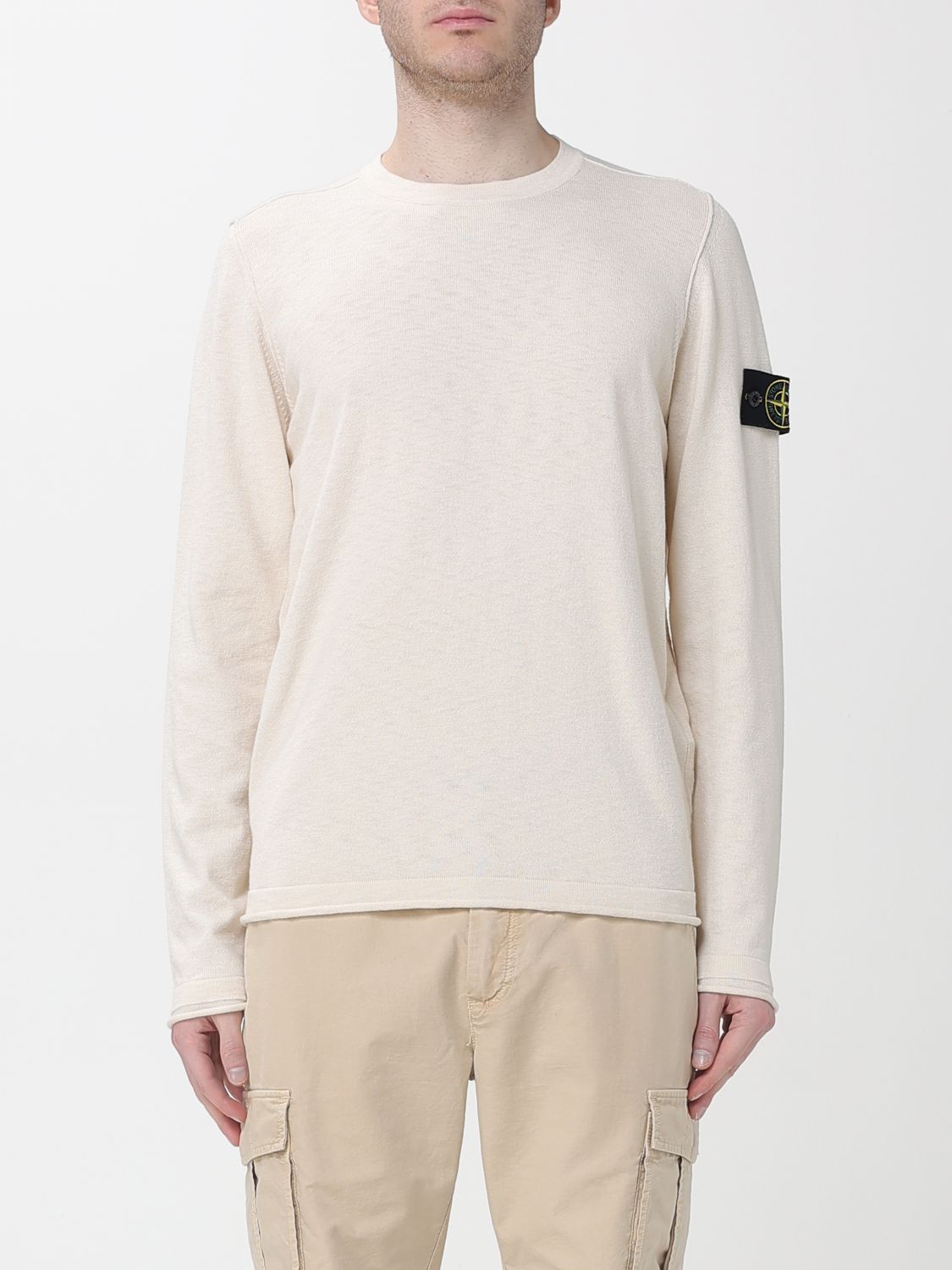STONE ISLAND Sweater Men color Ivory　STONE ISLAND セーター メンズ カラー アイボリー STONE