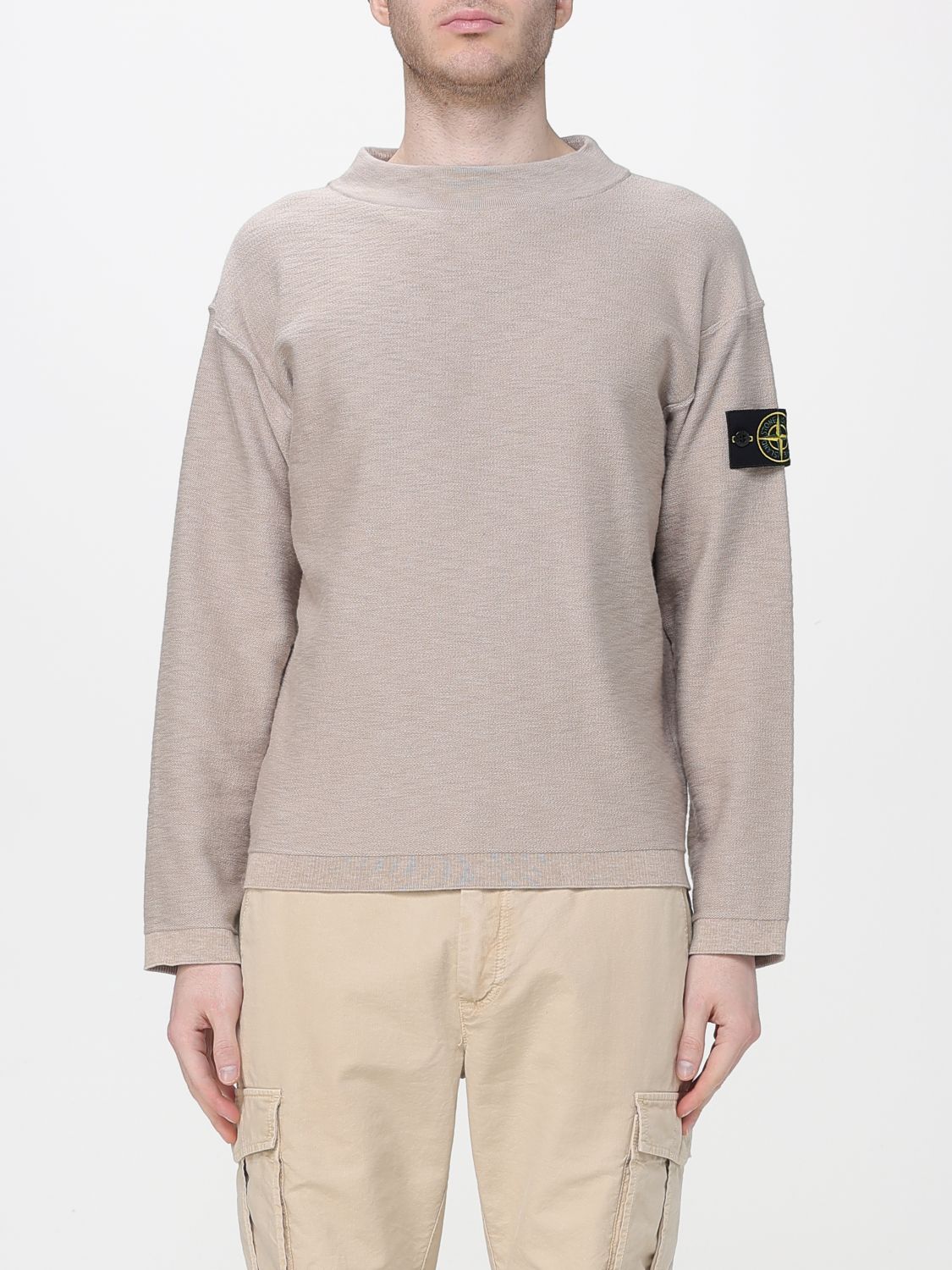 STONE ISLAND Sweater Men color Sand　STONE ISLAND セーター メンズ カラー サンド STONE
