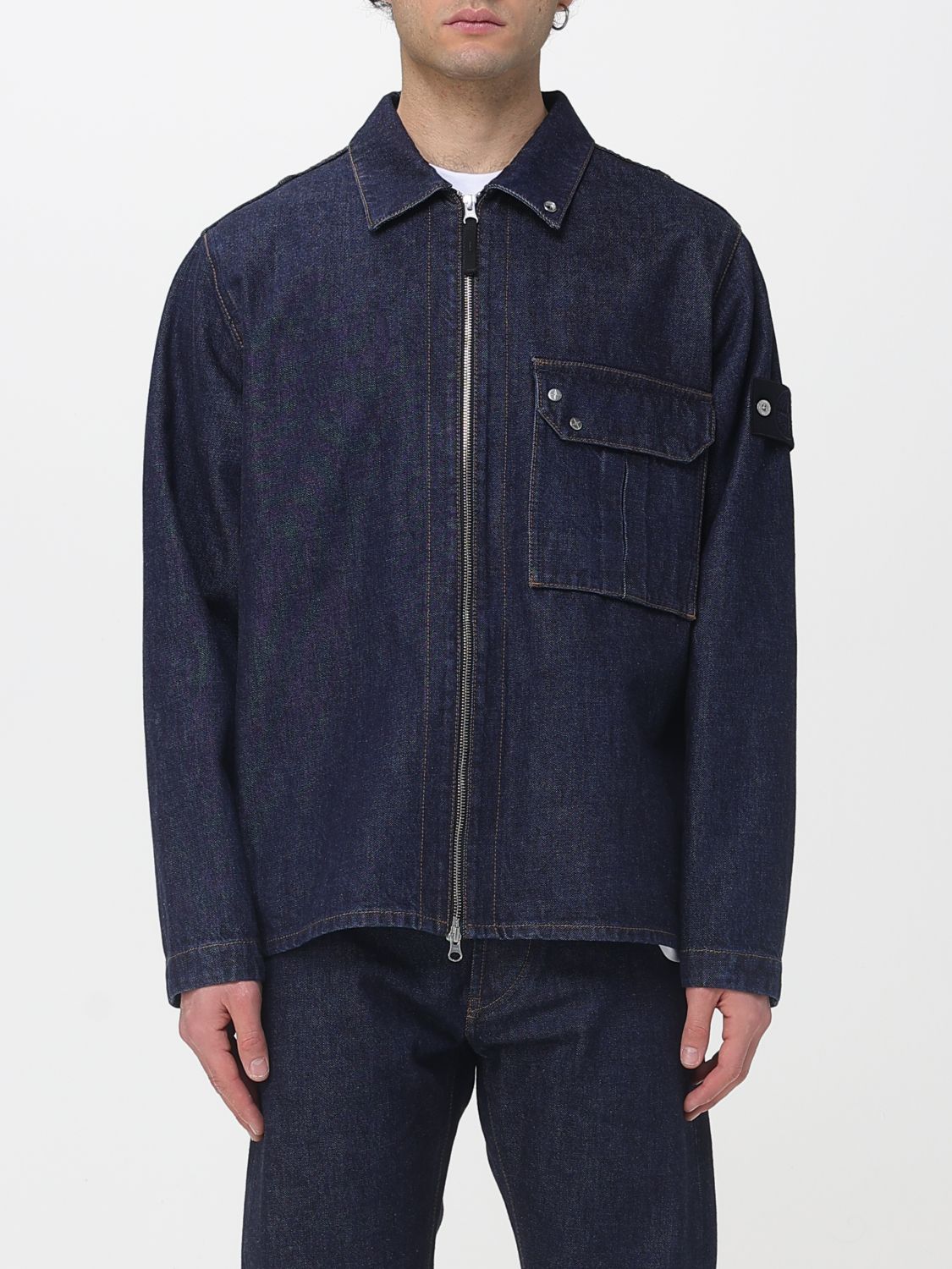 STONE ISLAND Jacket Men color Denim STONE
