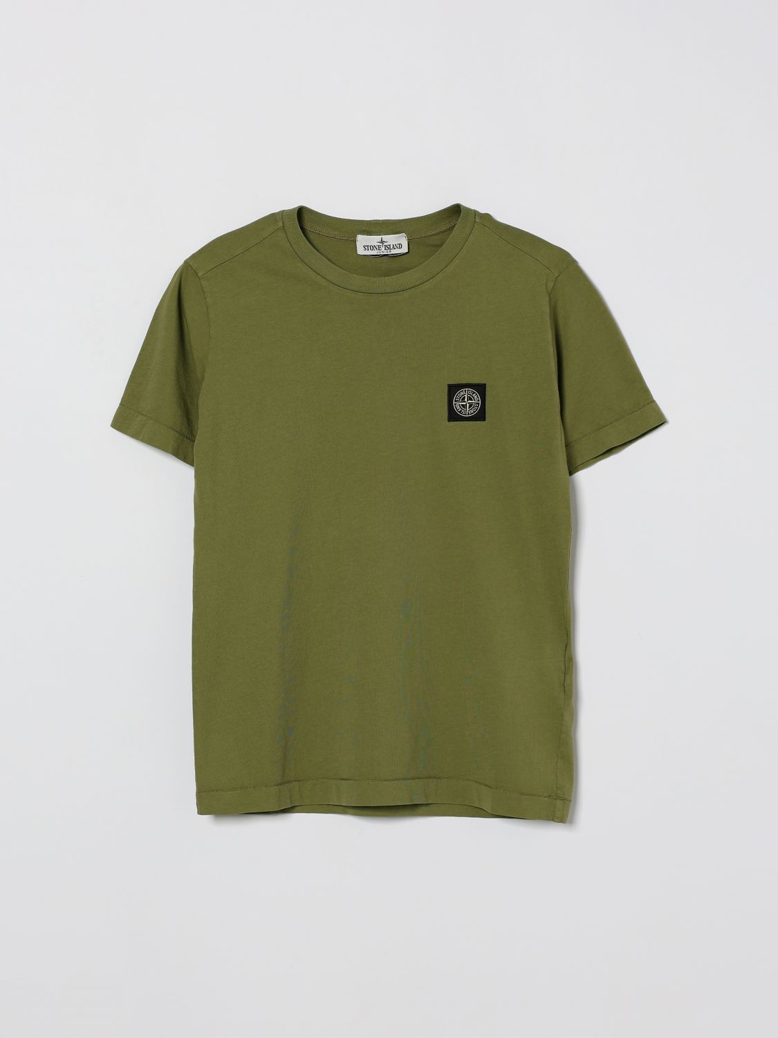STONE ISLAND JUNIOR T-Shirt Kids color Olive　STONE ISLAND JUNIOR Tシャツ キッズカラー オリーブ STONE