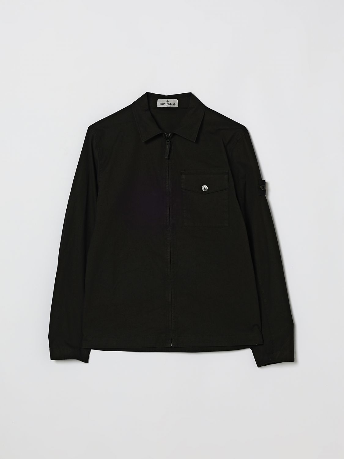 STONE ISLAND JUNIOR Shirt Kids color Black　STONE ISLAND JUNIOR シャツ キッズカラー ブラック STONE