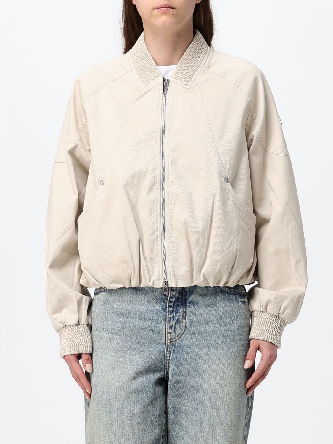 MOOSE KNUCKLES Bomber in denim di cotone
