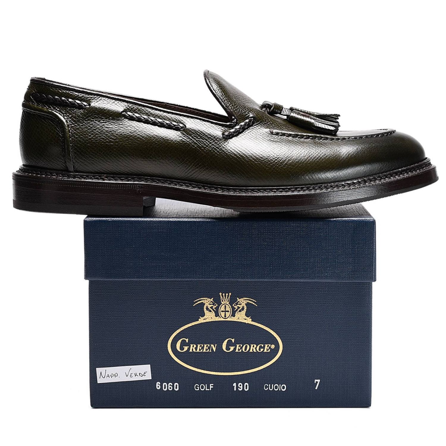 Green George Outlet: Mocassino uomo - Verde | Mocassini Green George 6060  GIGLIO.COM