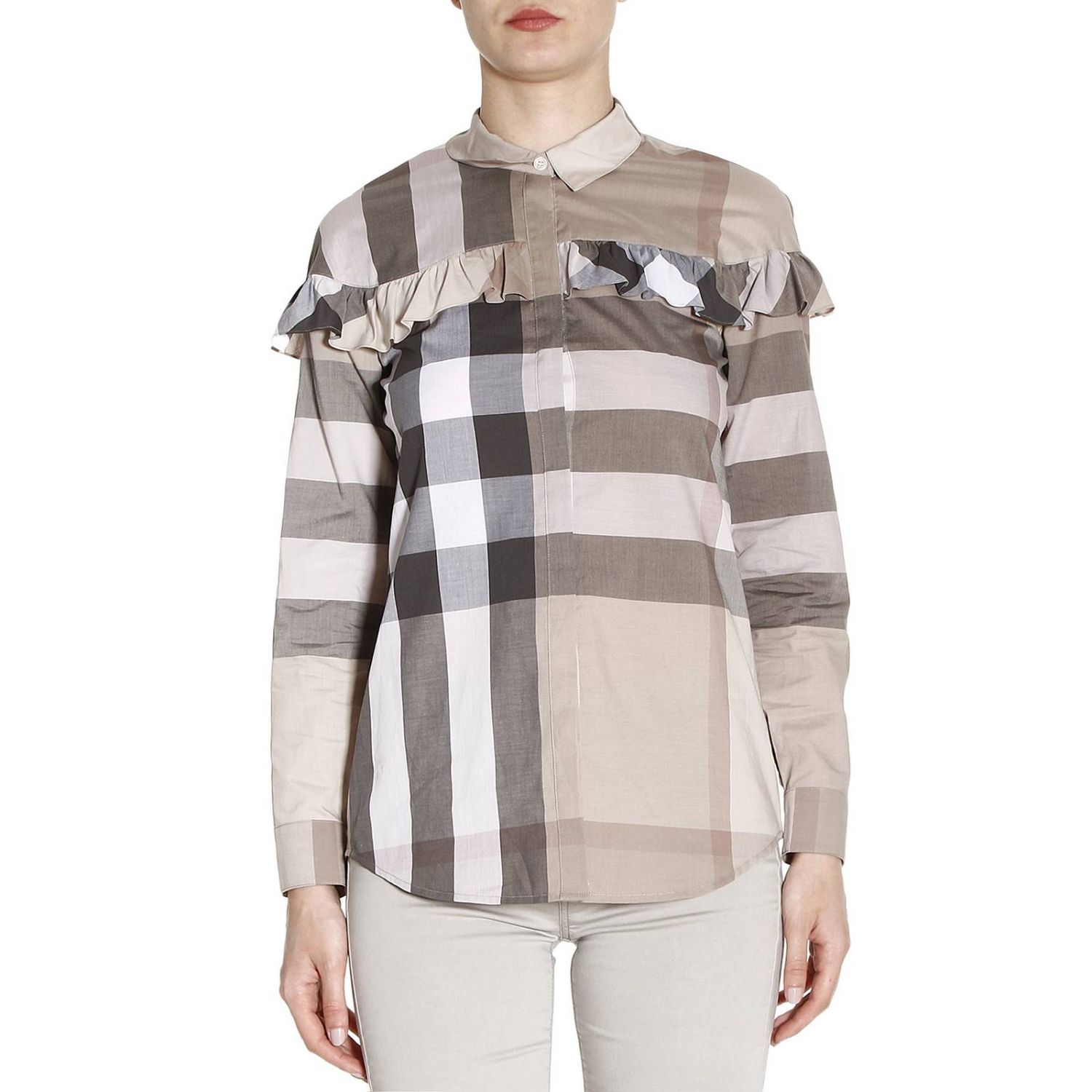 burberry shirt womens grey