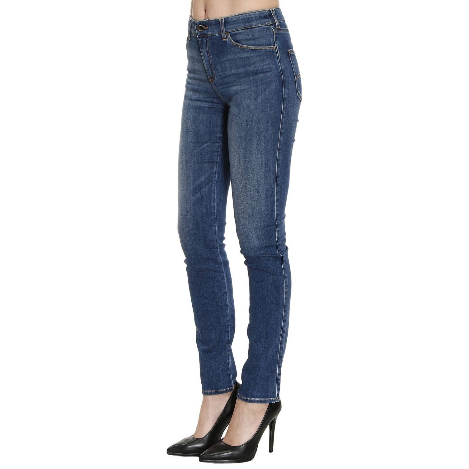 Armani Jeans Outlet: Jeans Dahlia slim fit in puro cotone stretch con  effetto used - Indaco | Jeans Armani Jeans 3Y5J18 5D10Z GIGLIO.COM