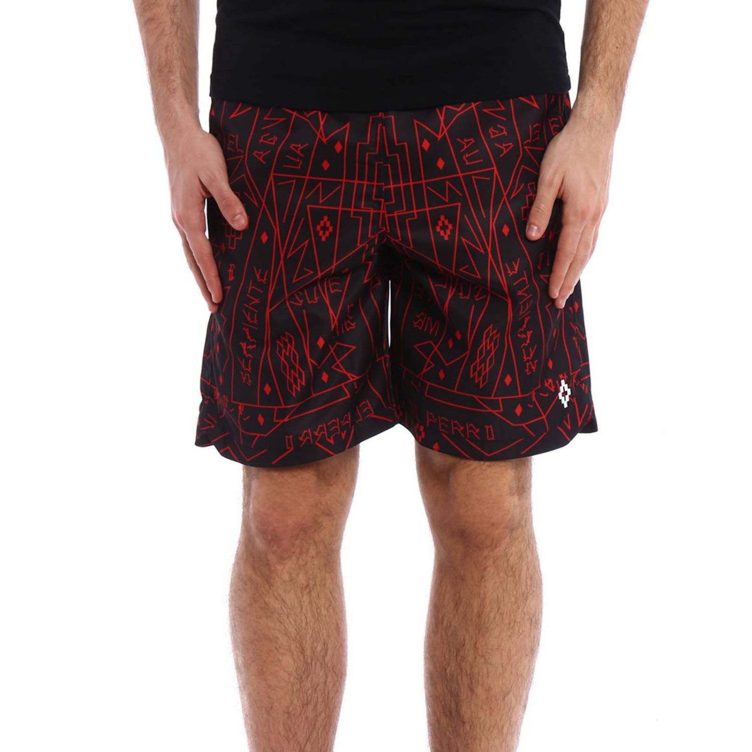 Marcelo Burlon Outlet: Bermuda uomo | Pantaloncino Marcelo Burlon Uomo  Rosso | Pantaloncino Marcelo Burlon CMFA004S17395062 GIGLIO.COM