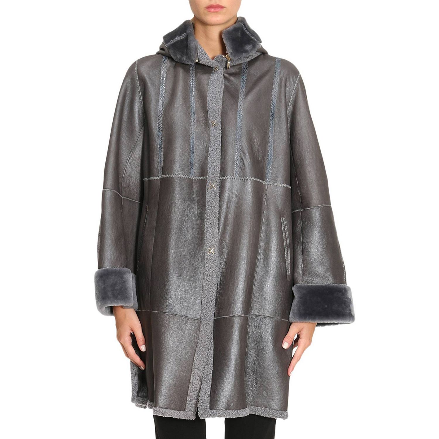 Marester Outlet Fur coats women Grey Fur Coats Marester 1734