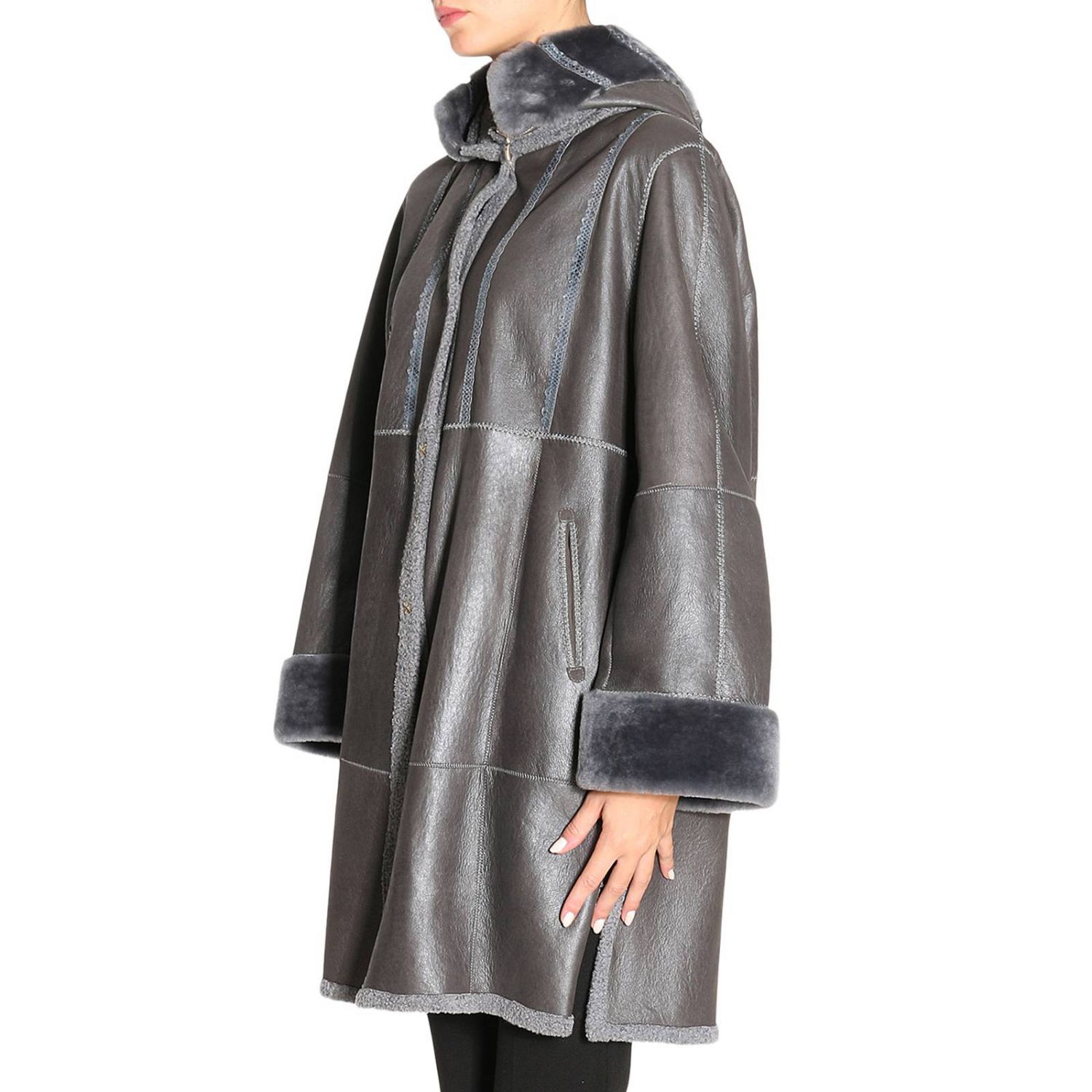 Marester Outlet Fur coats women Grey Fur Coats Marester 1734