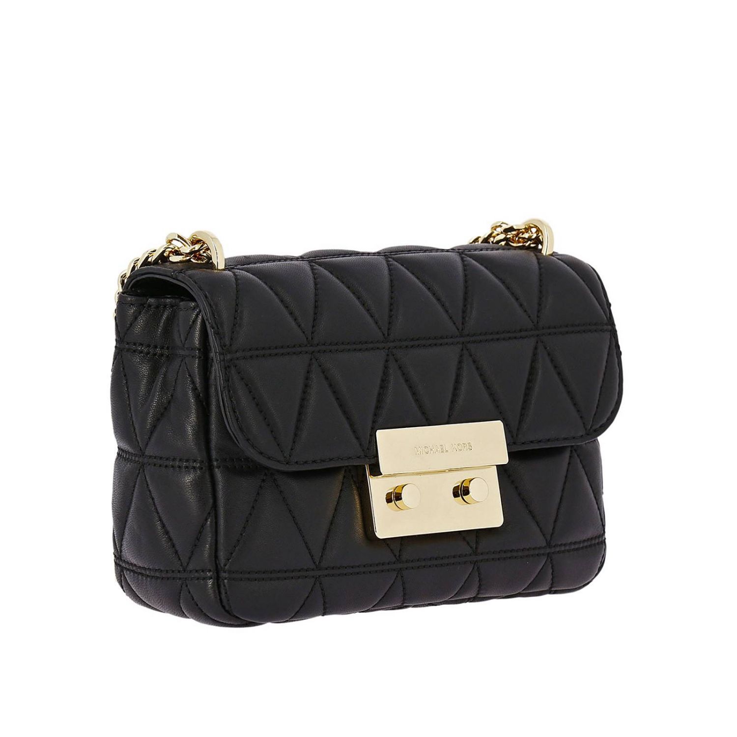 Michael Michael Kors Outlet: Borsa Sloan piccola con motivo trapuntato e  tracolla a catena scorrevole - Nero | Borsa A Mano Michael Michael Kors  30S7GSLL1L GIGLIO.COM