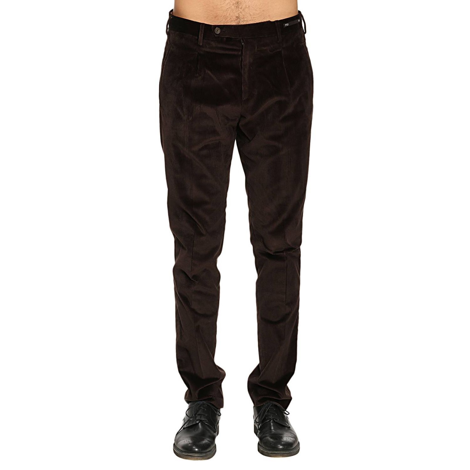 Pt Outlet: Pantalone White Holiday preppy in velluto a coste stretch - Moro  | Pantalone Pt HS16ZS0WHI PG91 GIGLIO.COM