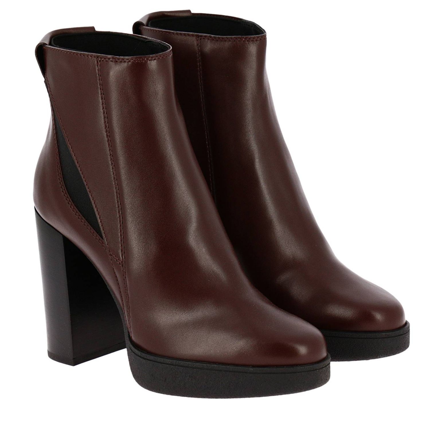 TODS Shoes women Tod's Heeled Booties Tods Women Burgundy Heeled