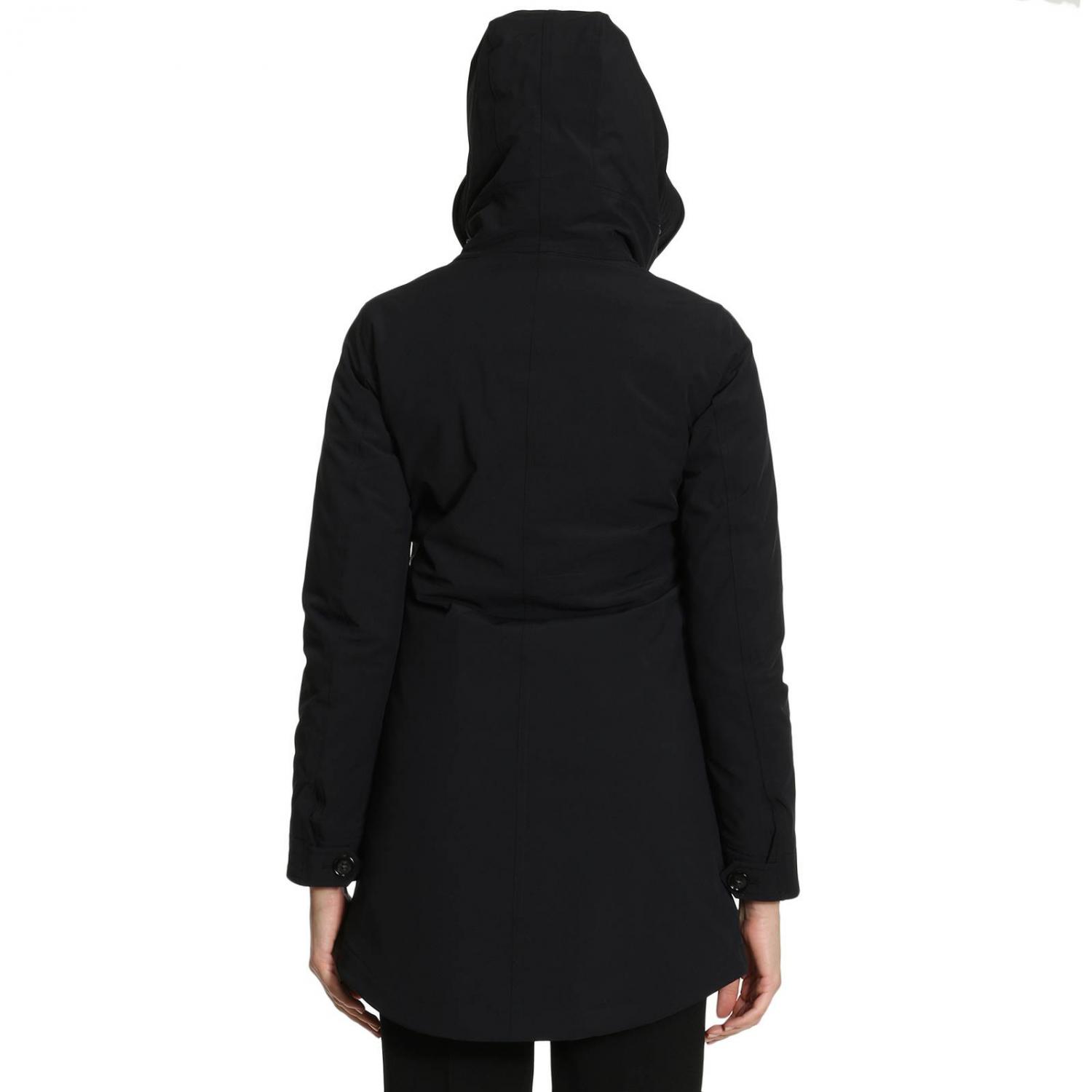 Woolrich Outlet Parka Eskimo in nylon stretch con cappuccio removibile