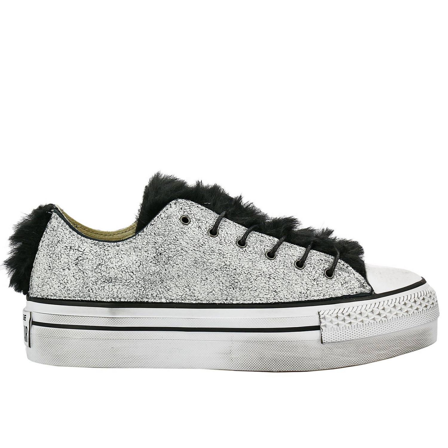 Sneaker All Star platform Limited Edition in canvas e pelliccia | Sneakers  Converse Limited Edition Donna Bianco | Sneakers Converse Limited Edition  559066C Giglio IT