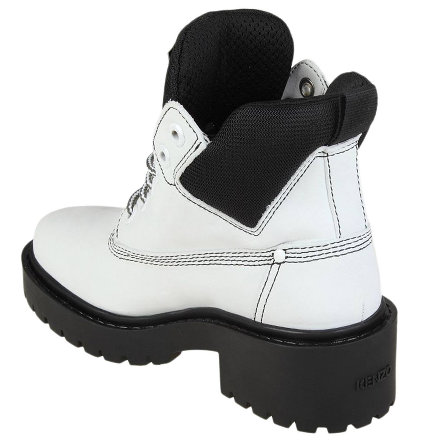 Kenzo Outlet: Botines planos mujer | Botines Planos Kenzo Mujer Blanco |  Botines Planos Kenzo F762BT344 L55 GIGLIO.COM