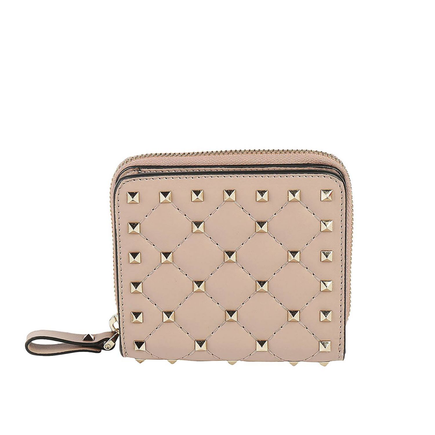 valentino garavani rockstud leather french wallet