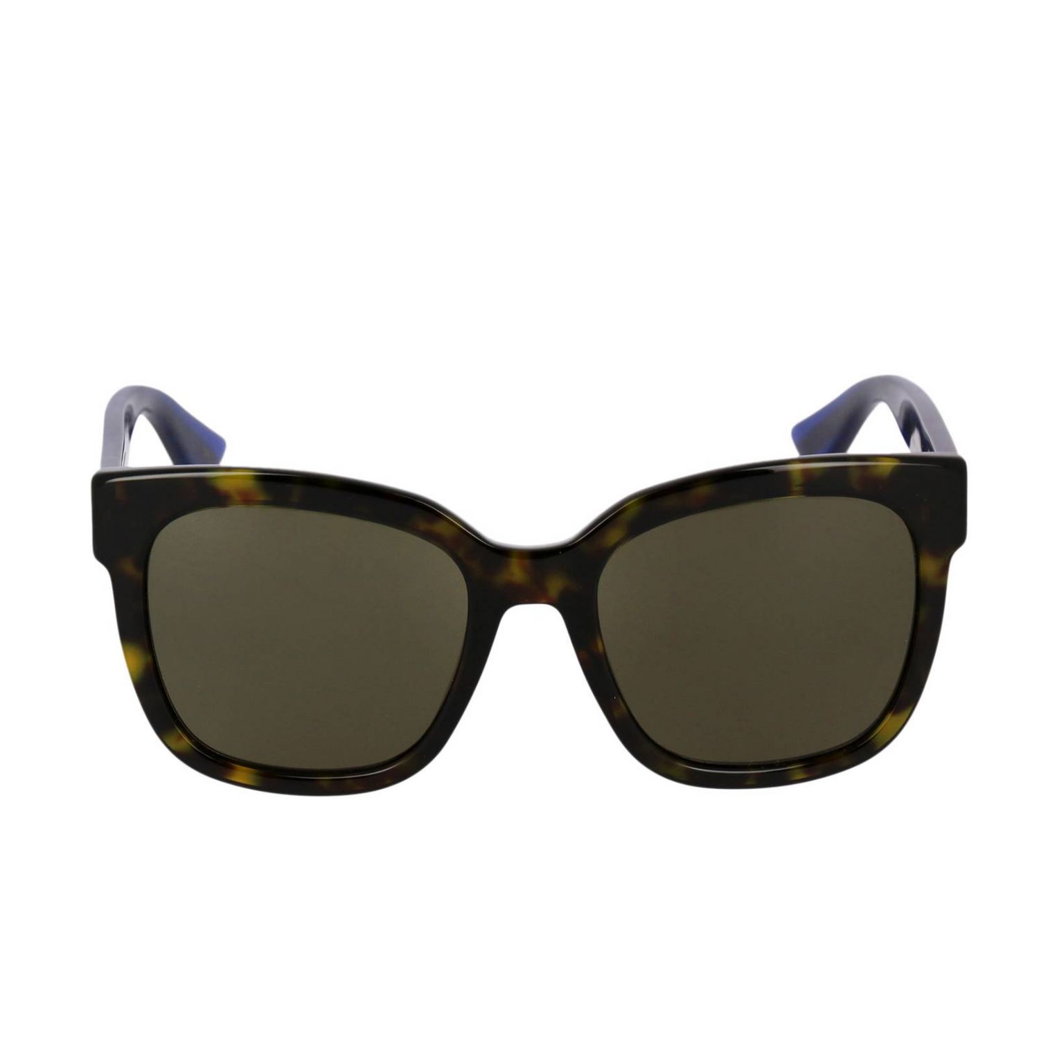 GUCCI: Occhiali da sole 0034S in acetato con astine Web glitter - Marrone | Occhiali  Gucci GG0034S GIGLIO.COM