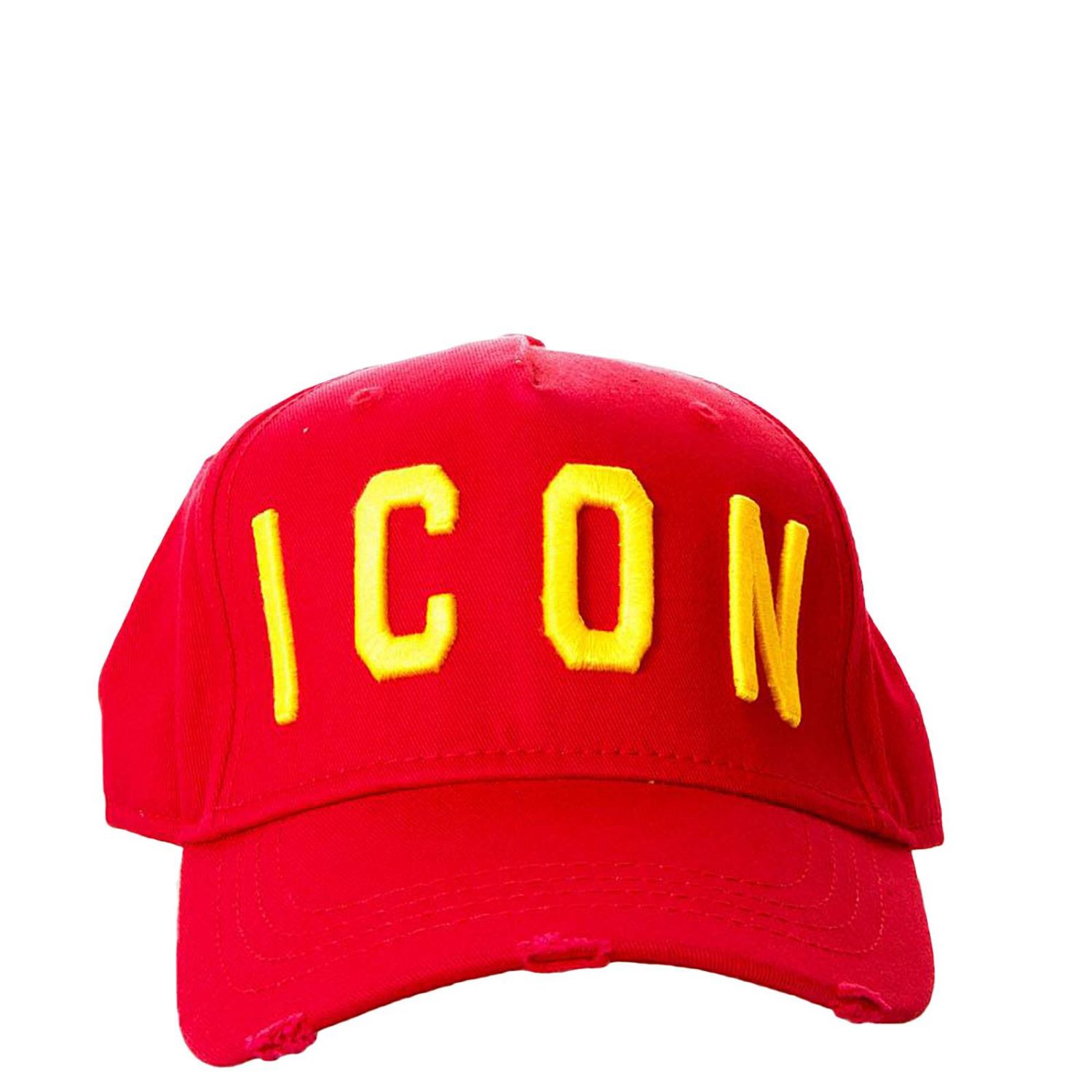 Dsquared2 Outlet: Cappello da baseball in cotone con ricamo Icon | Cappello  Dsquared2 Uomo Rosso | Cappello Dsquared2 BCM4001 05C00001M1 GIGLIO.COM
