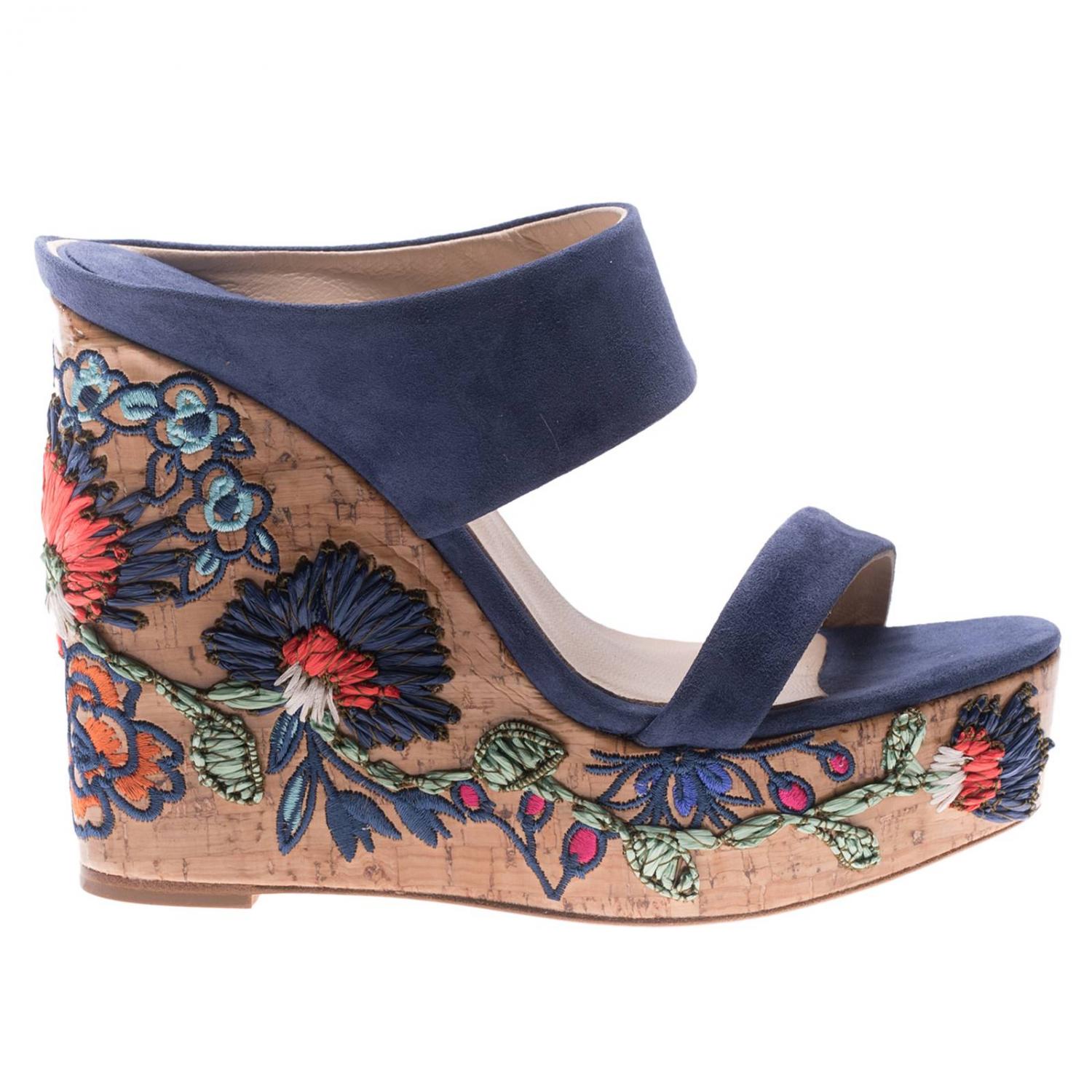 Paloma Barcelò Outlet: wedge shoes for woman - Blue | Paloma Barcelò ...