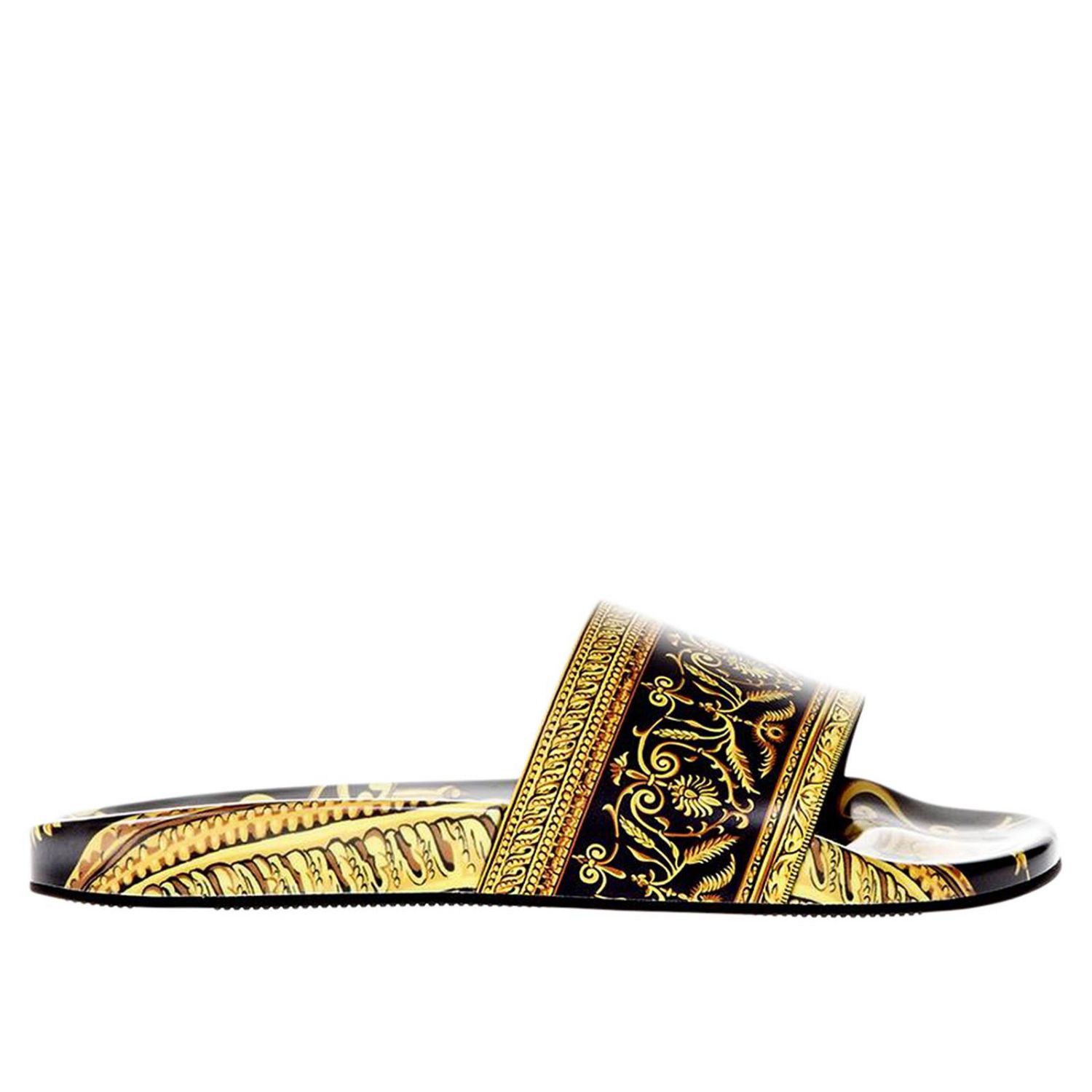 gold versace sandals