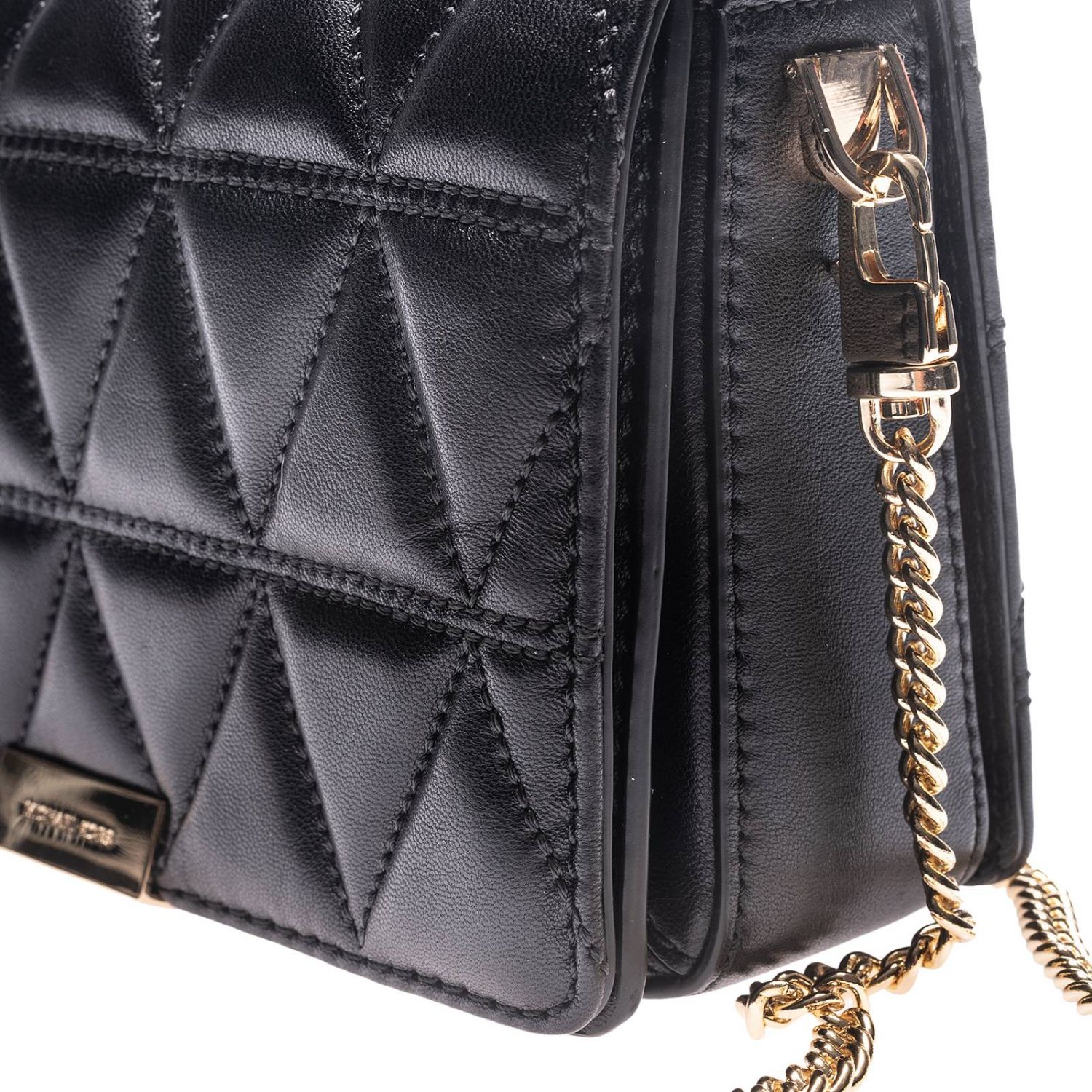 michael kors black leather clutch bag