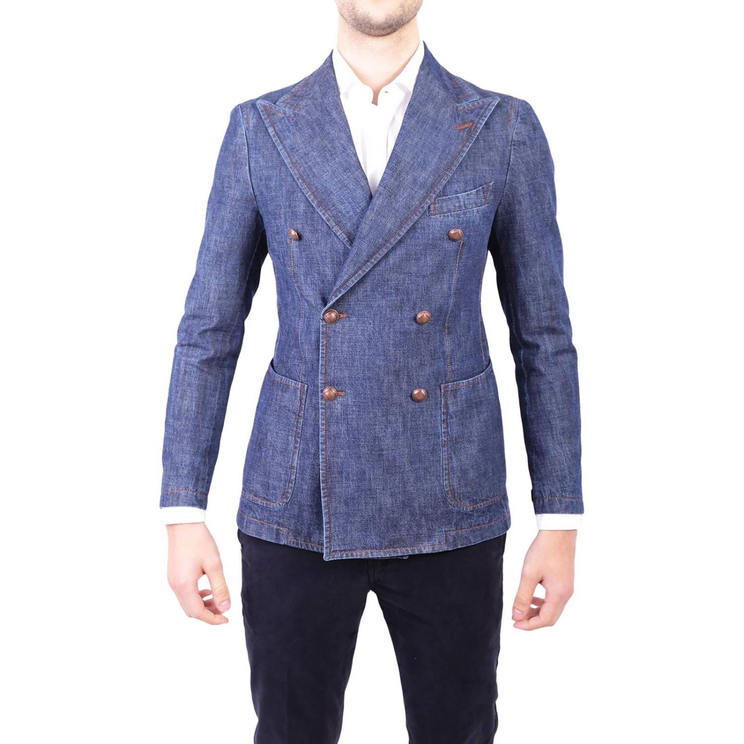 Tagliatore Outlet: Blazer uomo - Denim | Blazer Tagliatore WPL20K B2UEL008  GIGLIO.COM