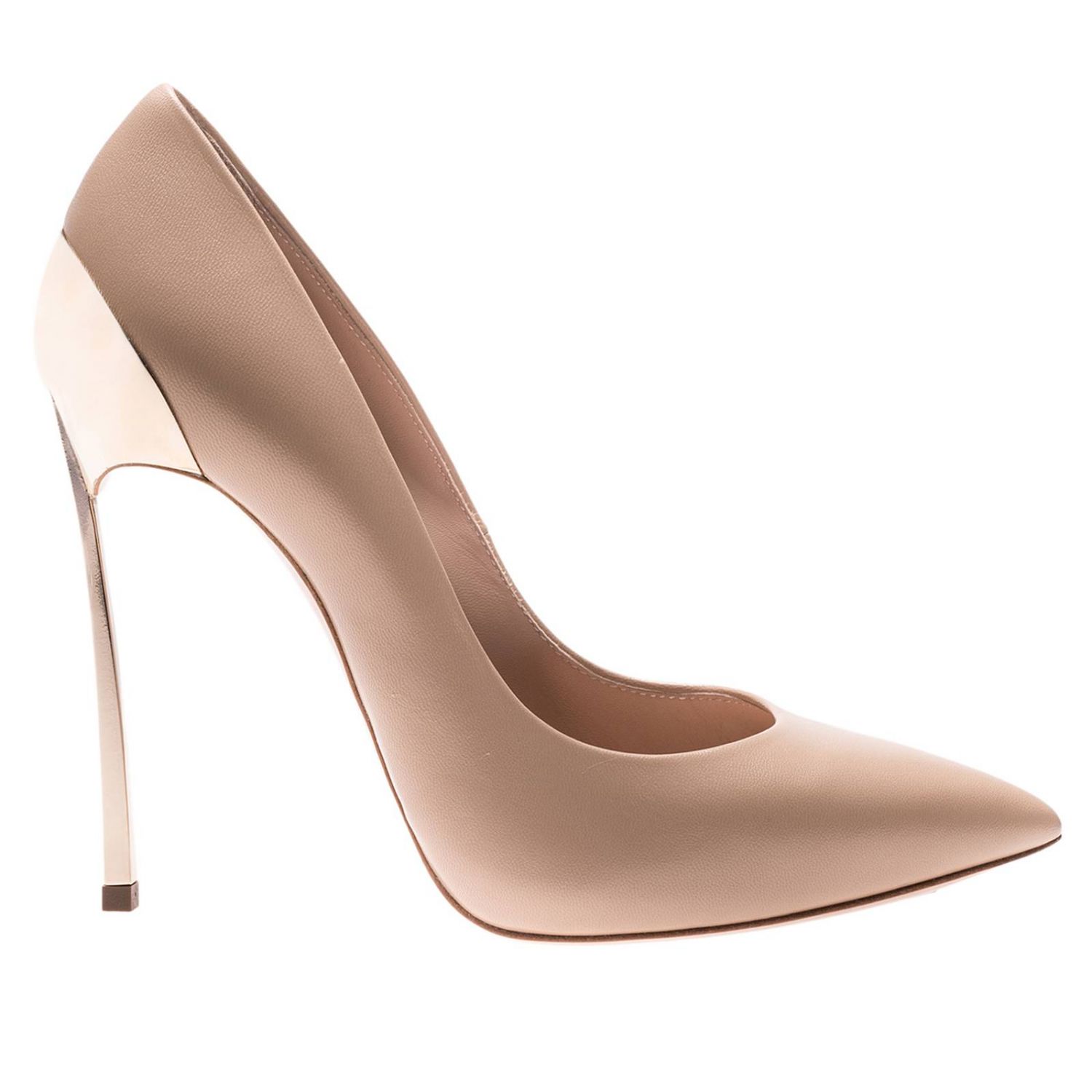 Casadei Outlet: Décolleté classic Blade in pelle liscia a punta - Beige |  Sandali Con Tacco Casadei 1f215g120m C634 GIGLIO.COM
