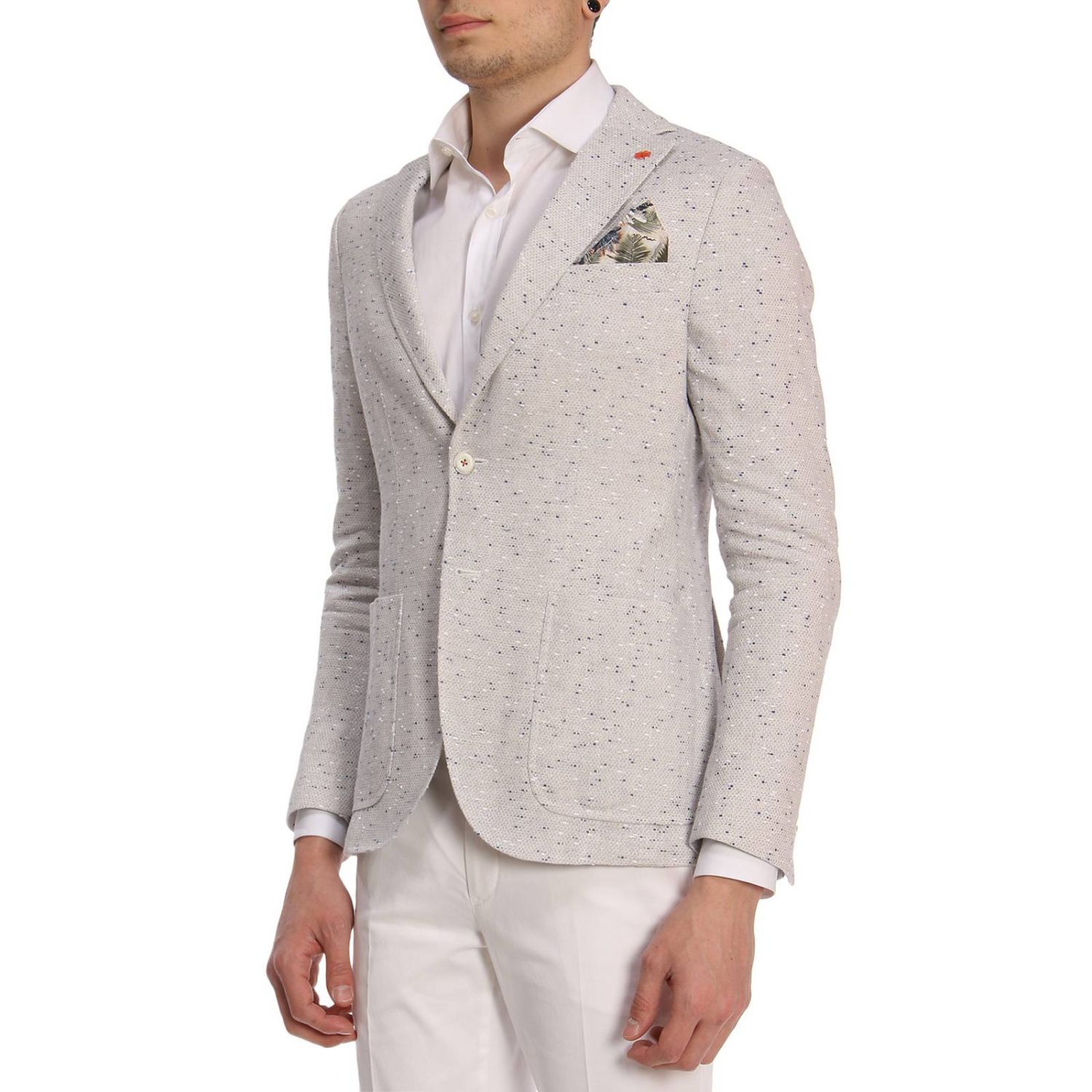 Giacca Uomo Lino Hihawk - Blazer Due Bottoni Vestibilit&agrave; Aderente Casual