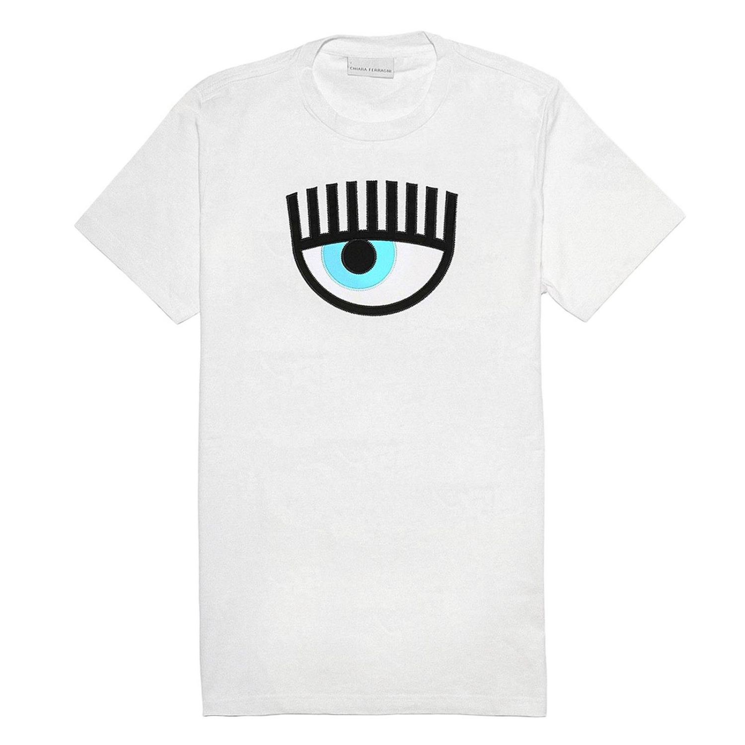 Chiara Ferragni Outlet: T-shirt Eyes Flirting a maniche corte con maxi  stampa | T-Shirt Chiara Ferragni Donna Bianco | T-Shirt Chiara Ferragni  CFT040 GIGLIO.COM