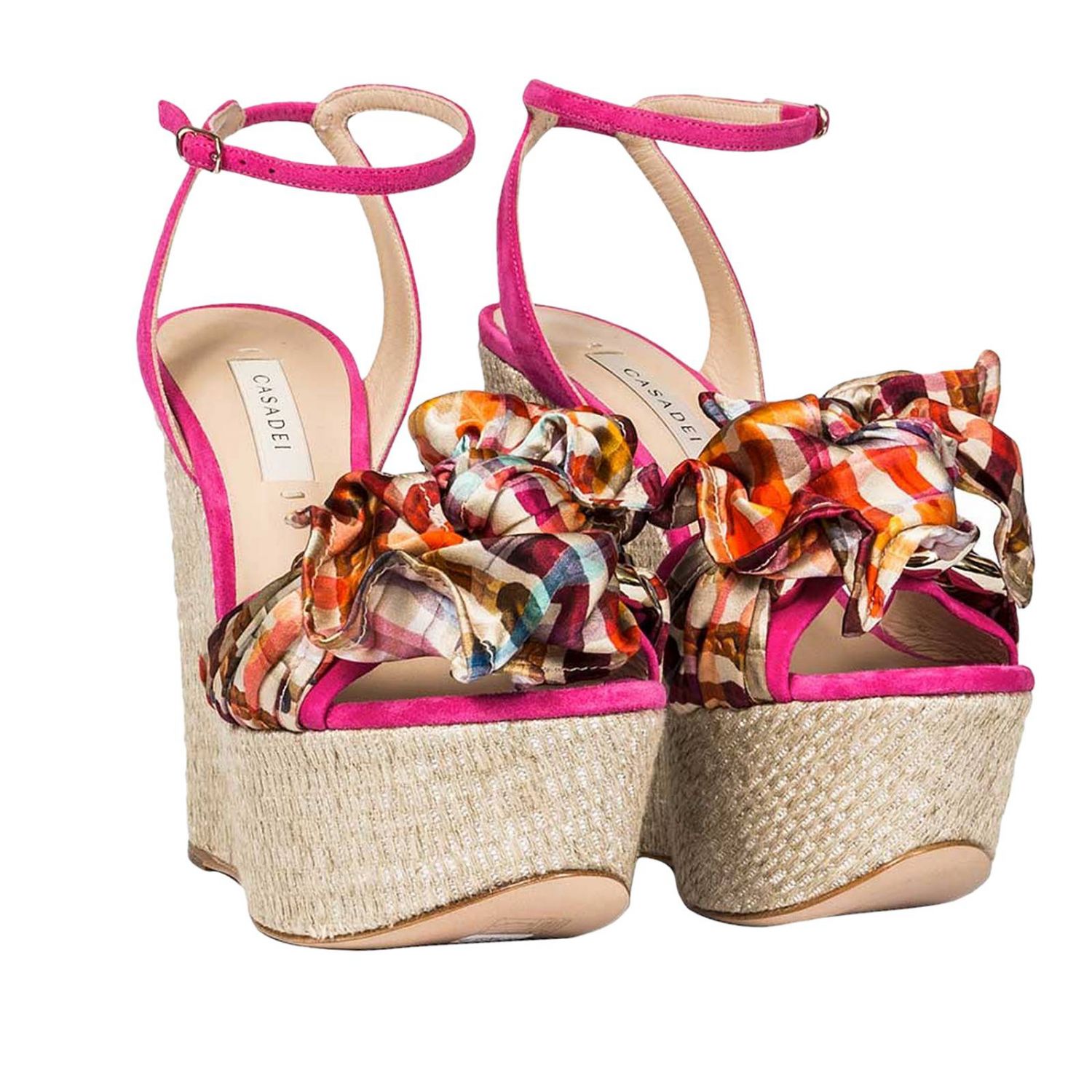 Casadei Outlet Wedge shoes women Pink Wedge Shoes Casadei