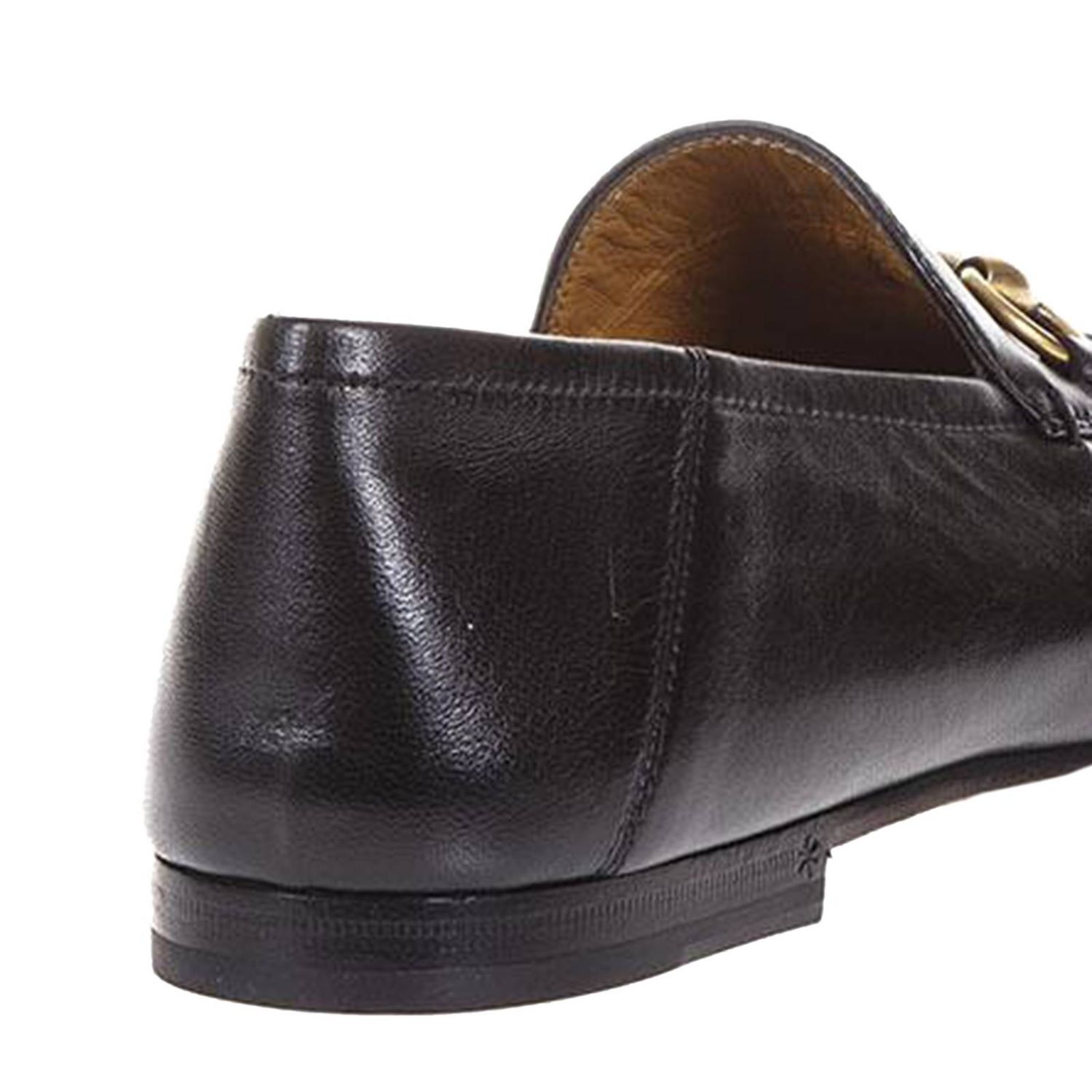 GUCCI: Mocassino in vera pelle con morsetto metallico e patch Lupo - Nero |  Mocassini Gucci 501020 DLC00 GIGLIO.COM