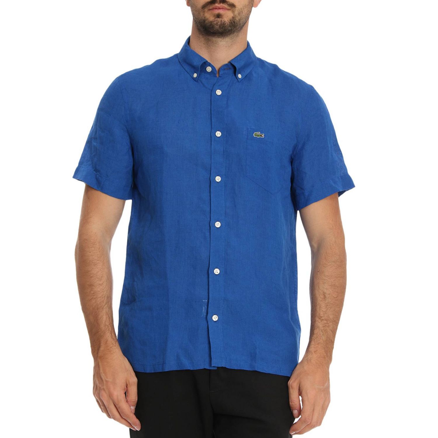 chemise lacoste bleu