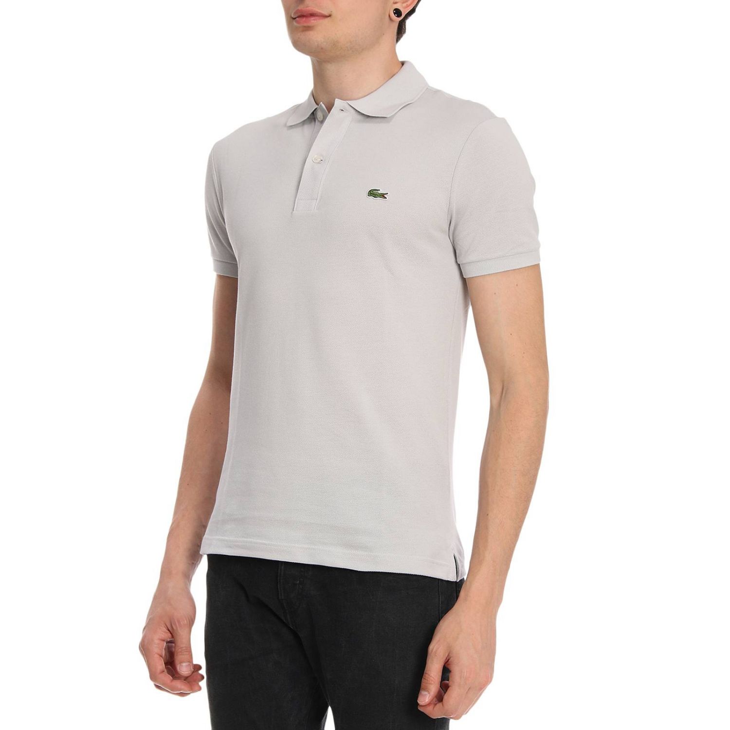 gray lacoste shirt
