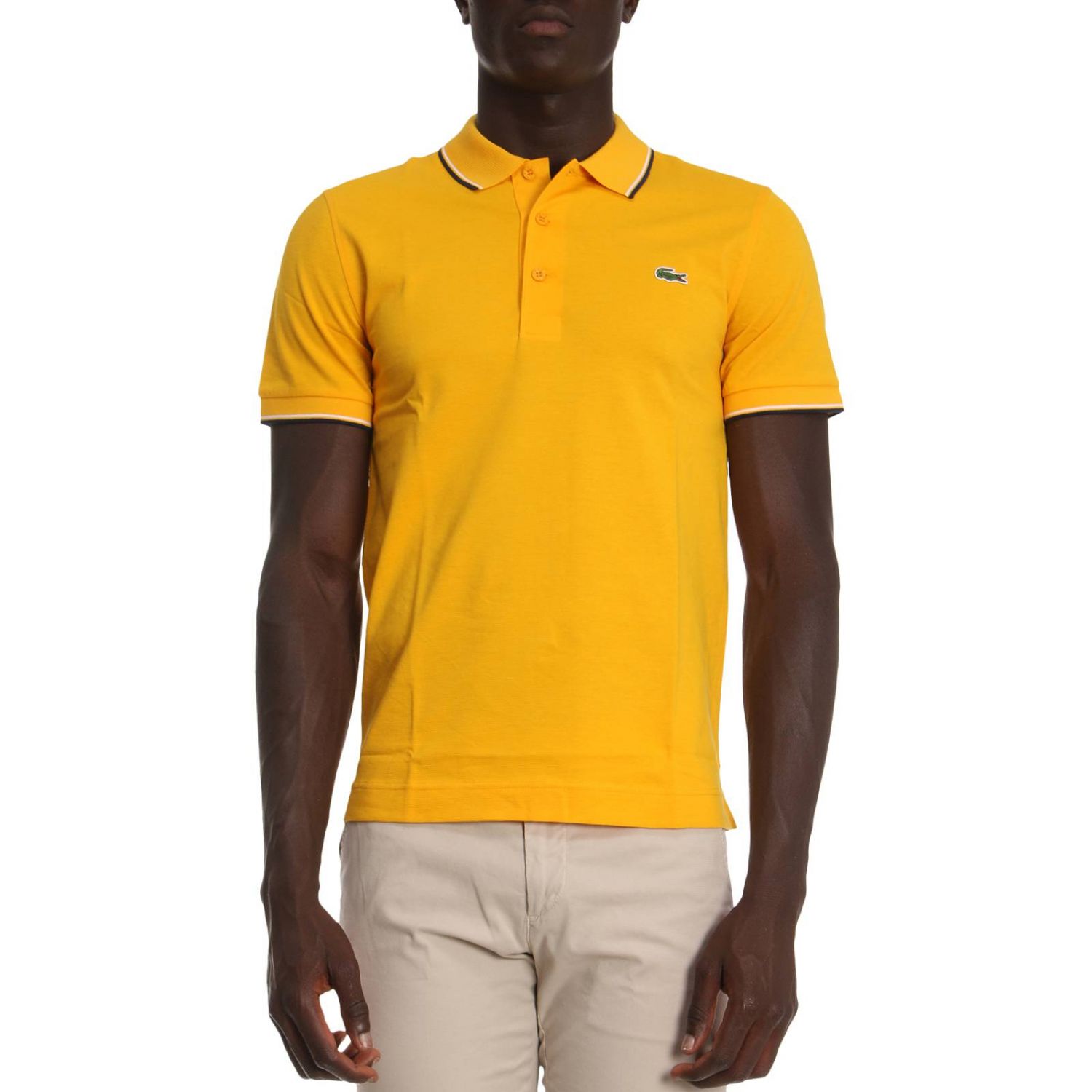 lacoste mustard t shirt