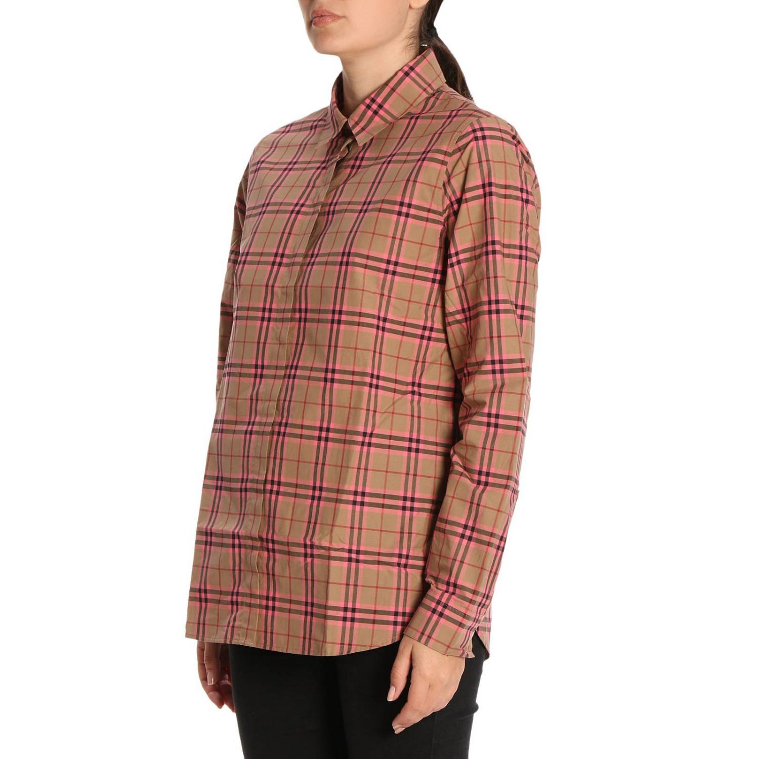 Burberry Outlet: Shirt women | Shirt Burberry Women Fuchsia | Shirt ...