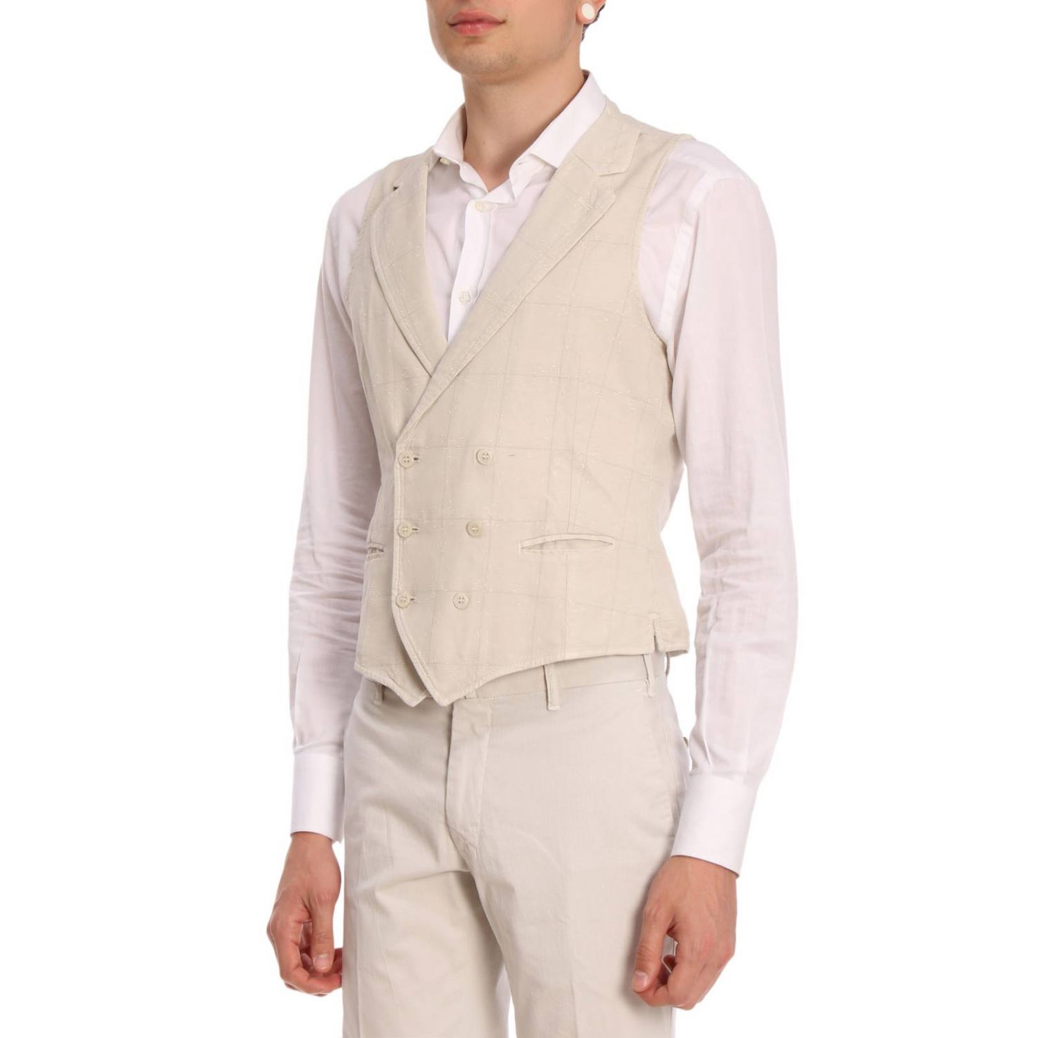 mens beige suit vest