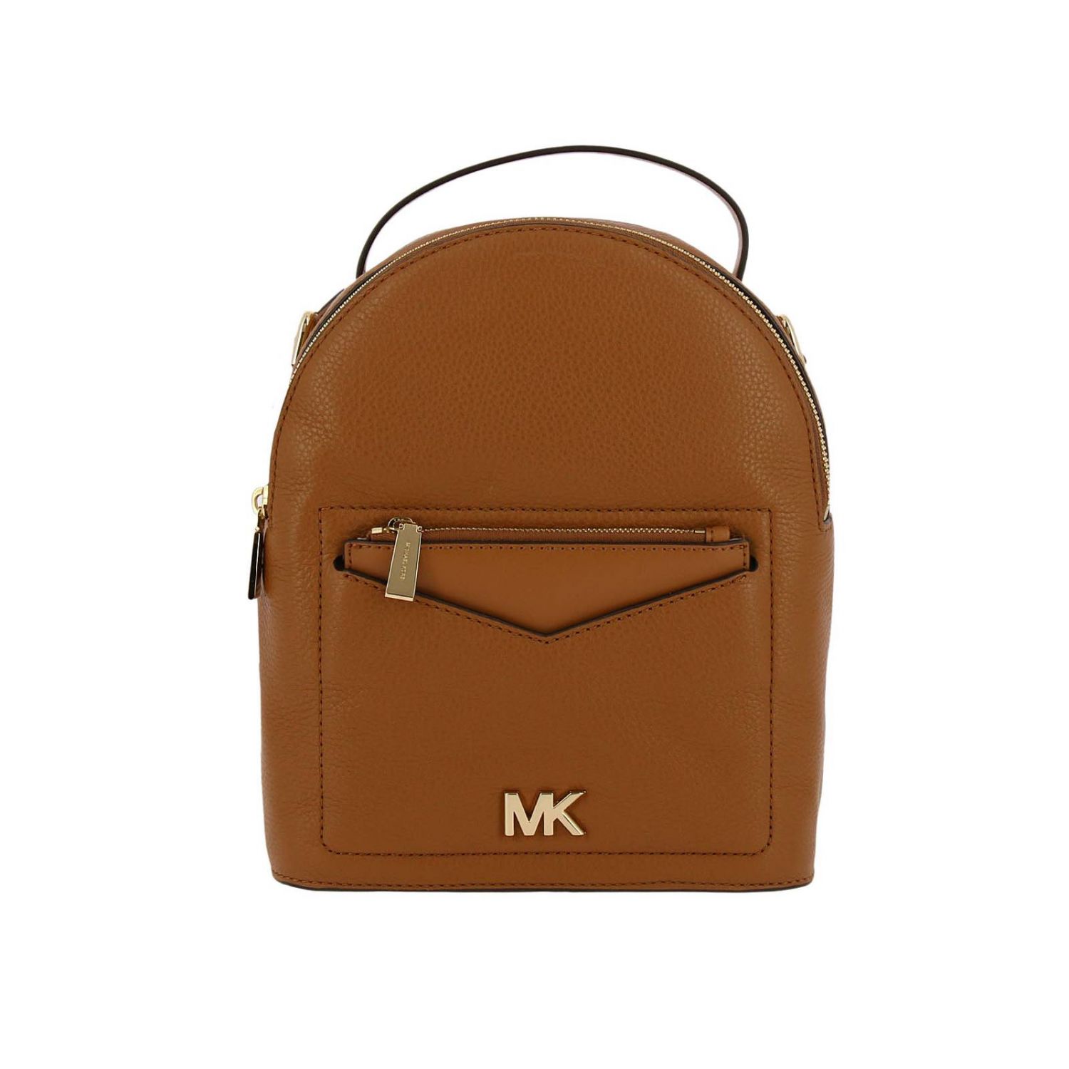 Michael Michael Kors Outlet: Zaino Jessa small in pelle con tasca esterna e  maxi monogramma MK metallico - Cuoio | Zaino Michael Michael Kors  30T8GEVB5L GIGLIO.COM