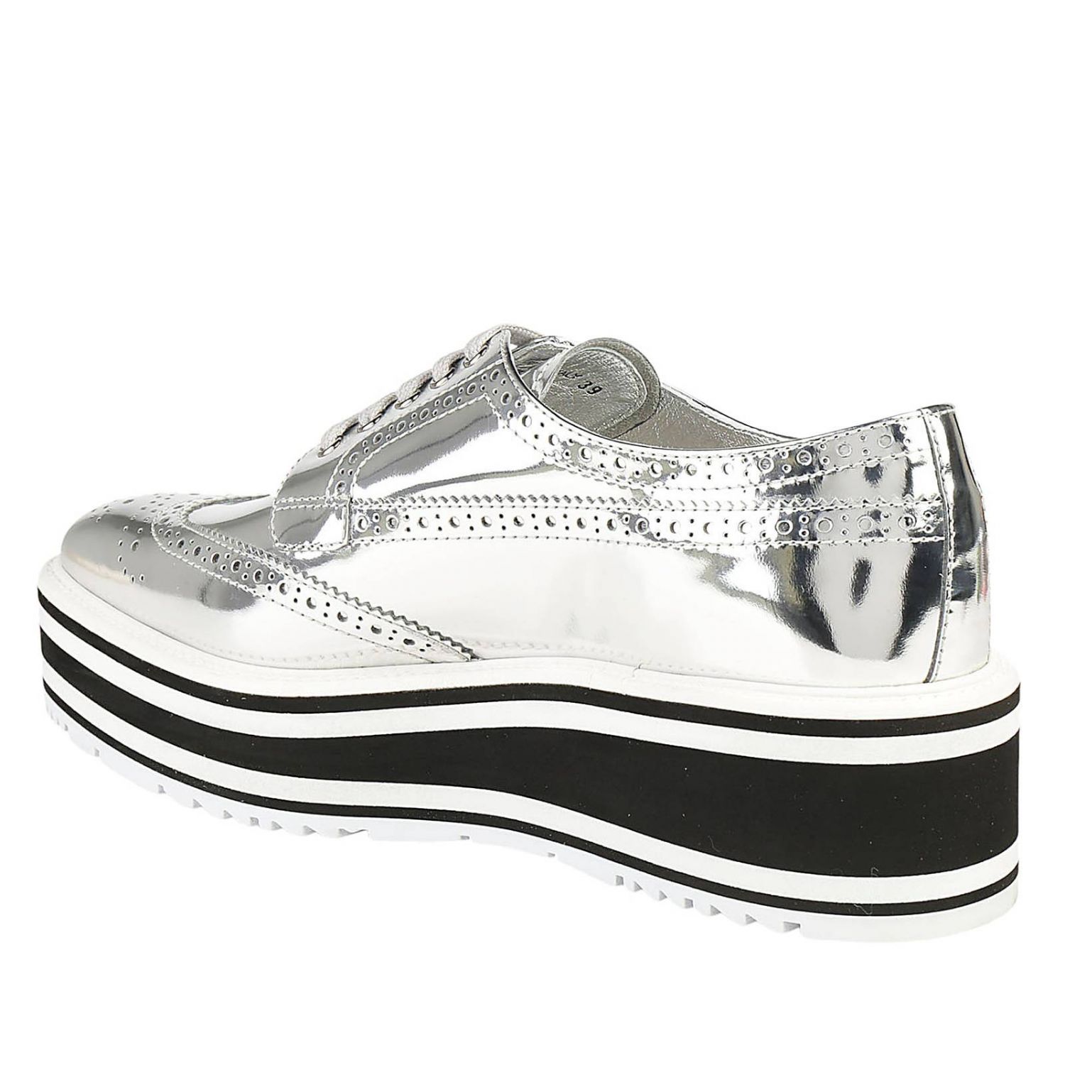 womens silver prada sneakers