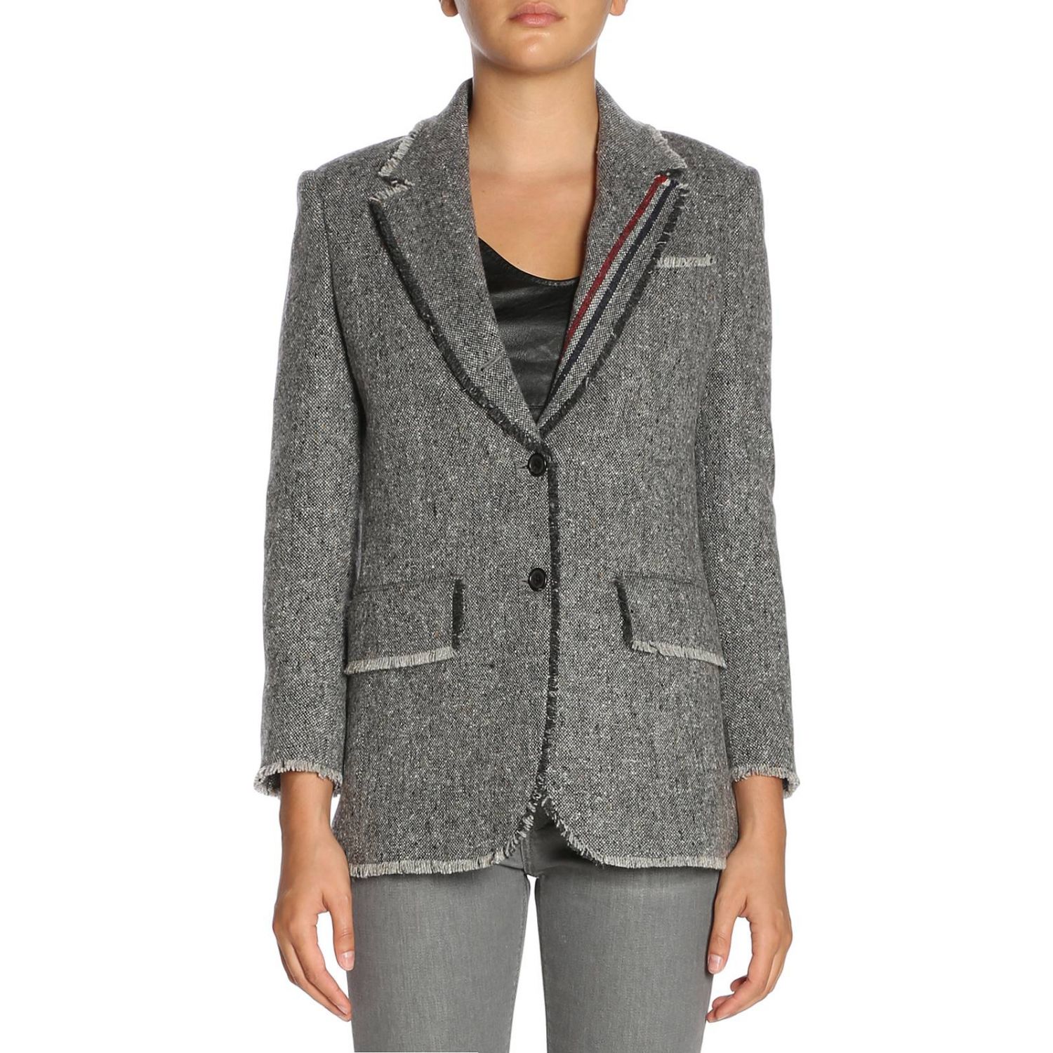 Thom Browne Outlet Americana mujer Gris Americana Thom Browne