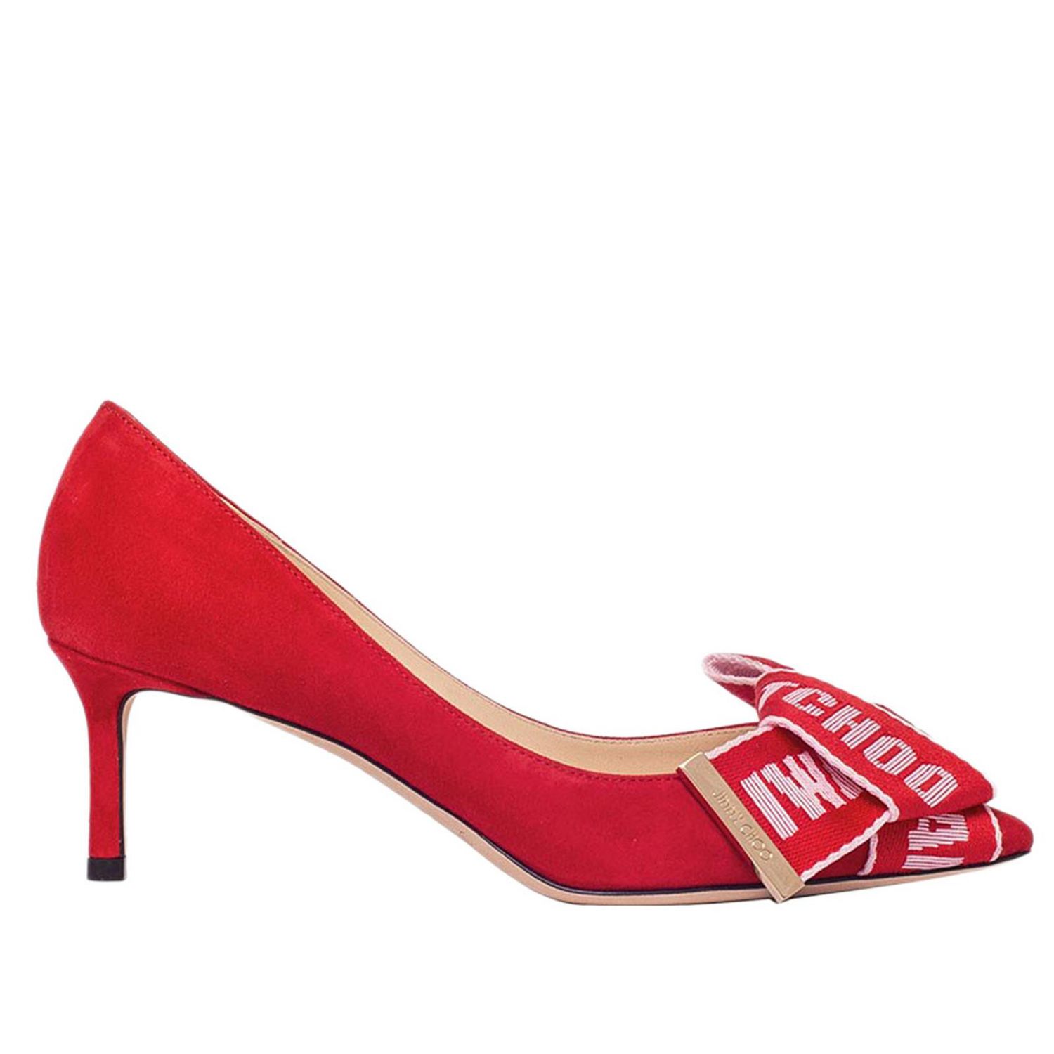 Jimmy Choo Outlet Tegan pointed Décolleté in suede leather with maxi